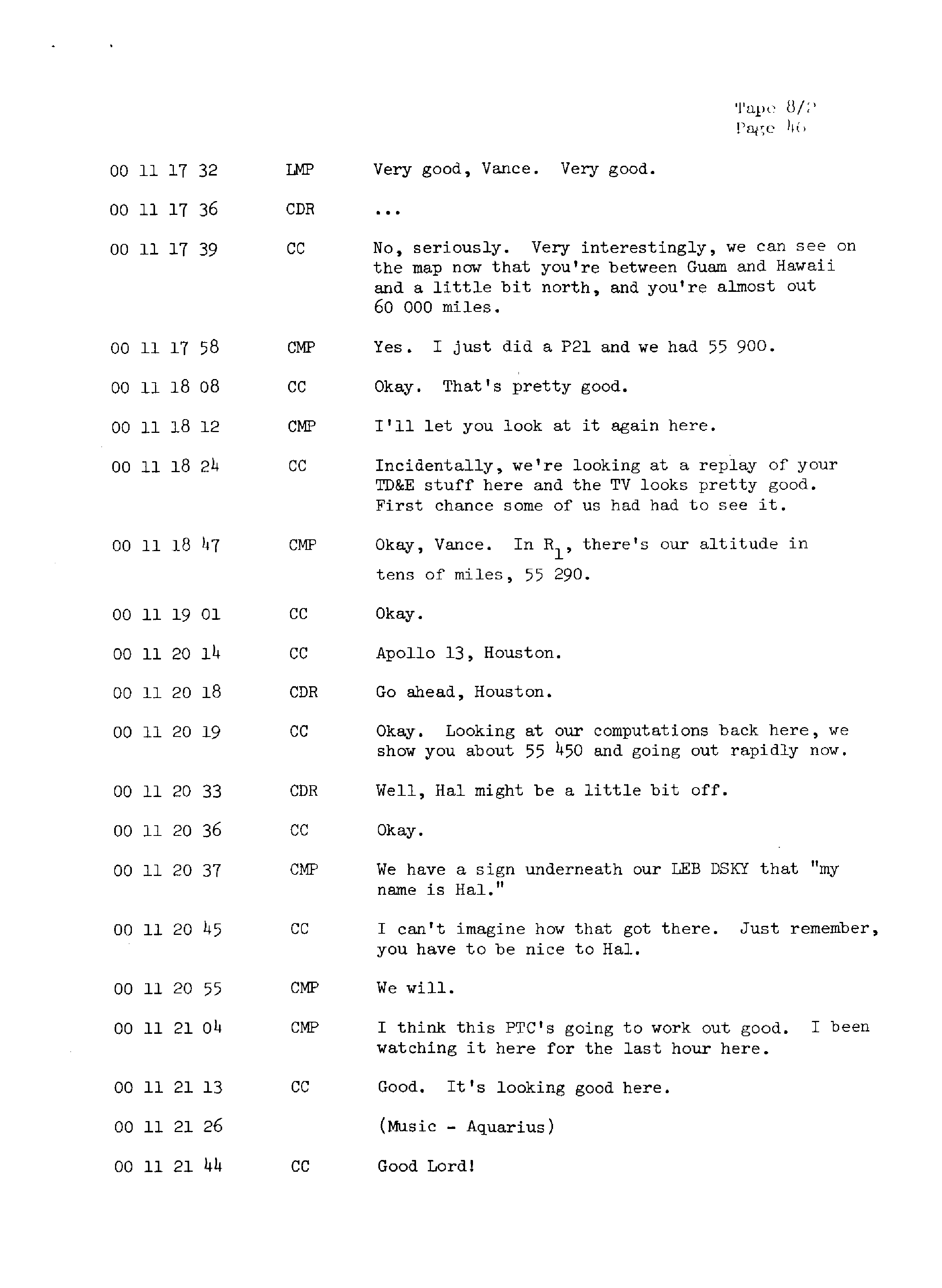Page 53 of Apollo 13’s original transcript