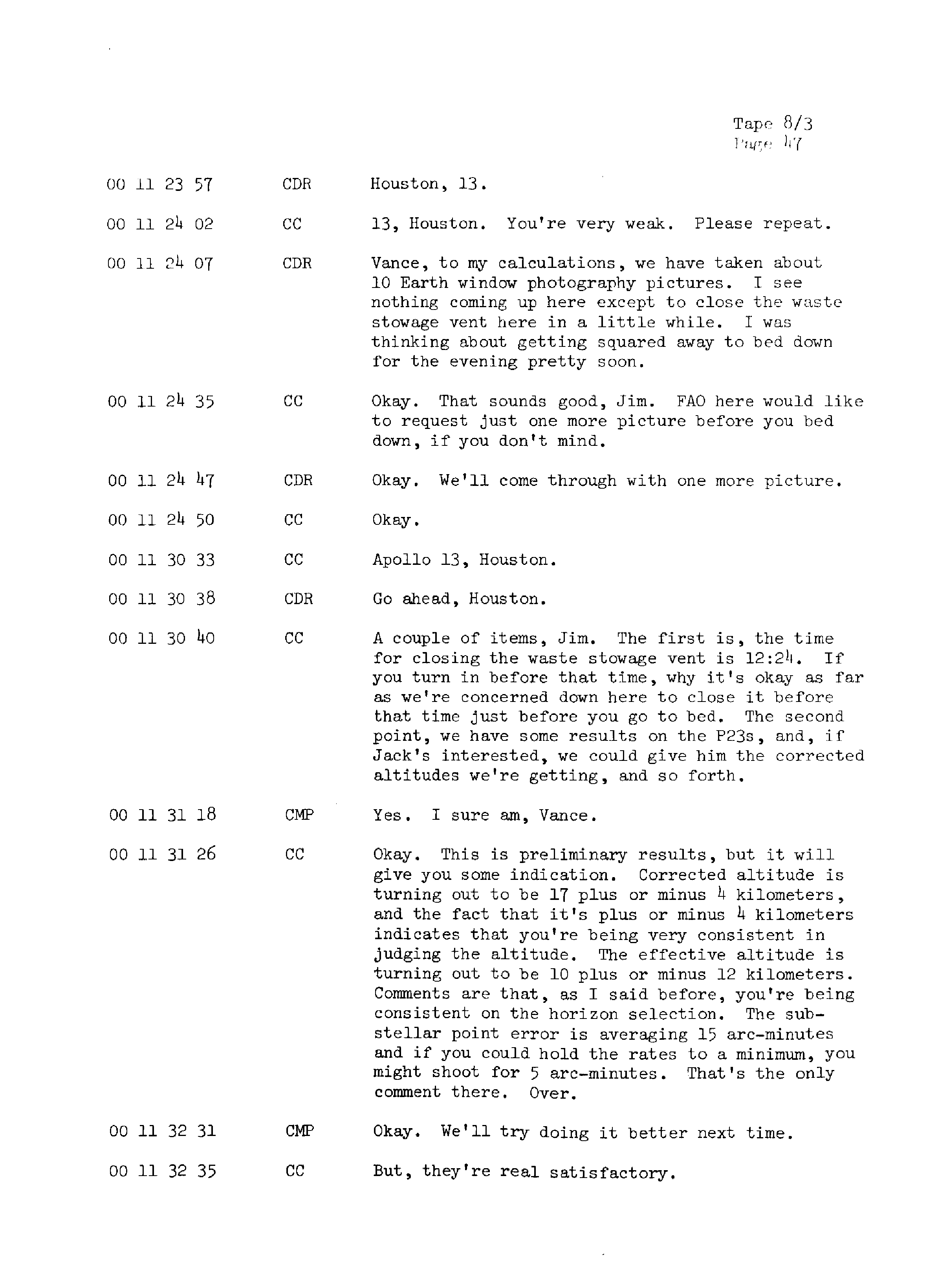 Page 54 of Apollo 13’s original transcript