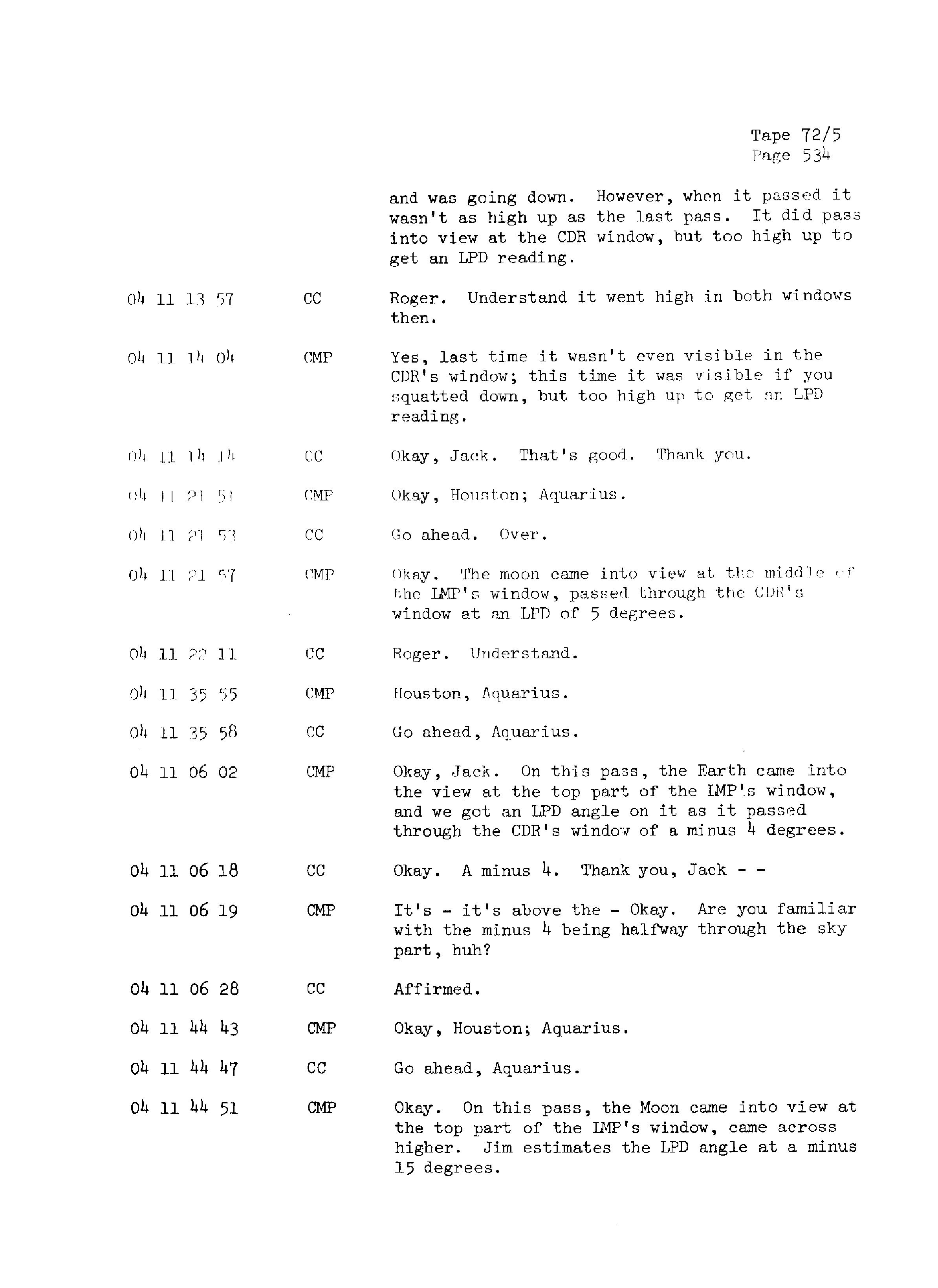 Page 541 of Apollo 13’s original transcript