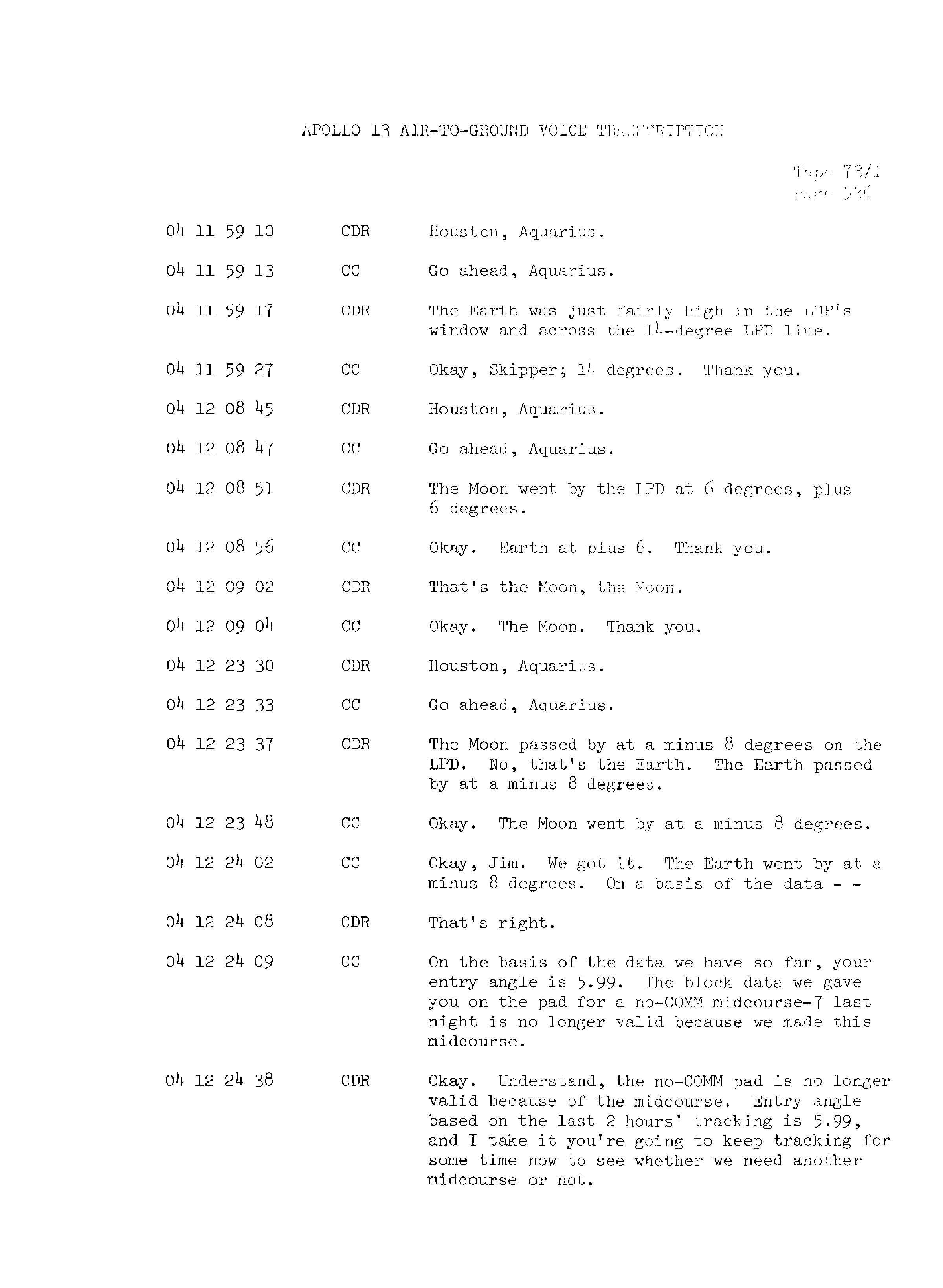 Page 543 of Apollo 13’s original transcript