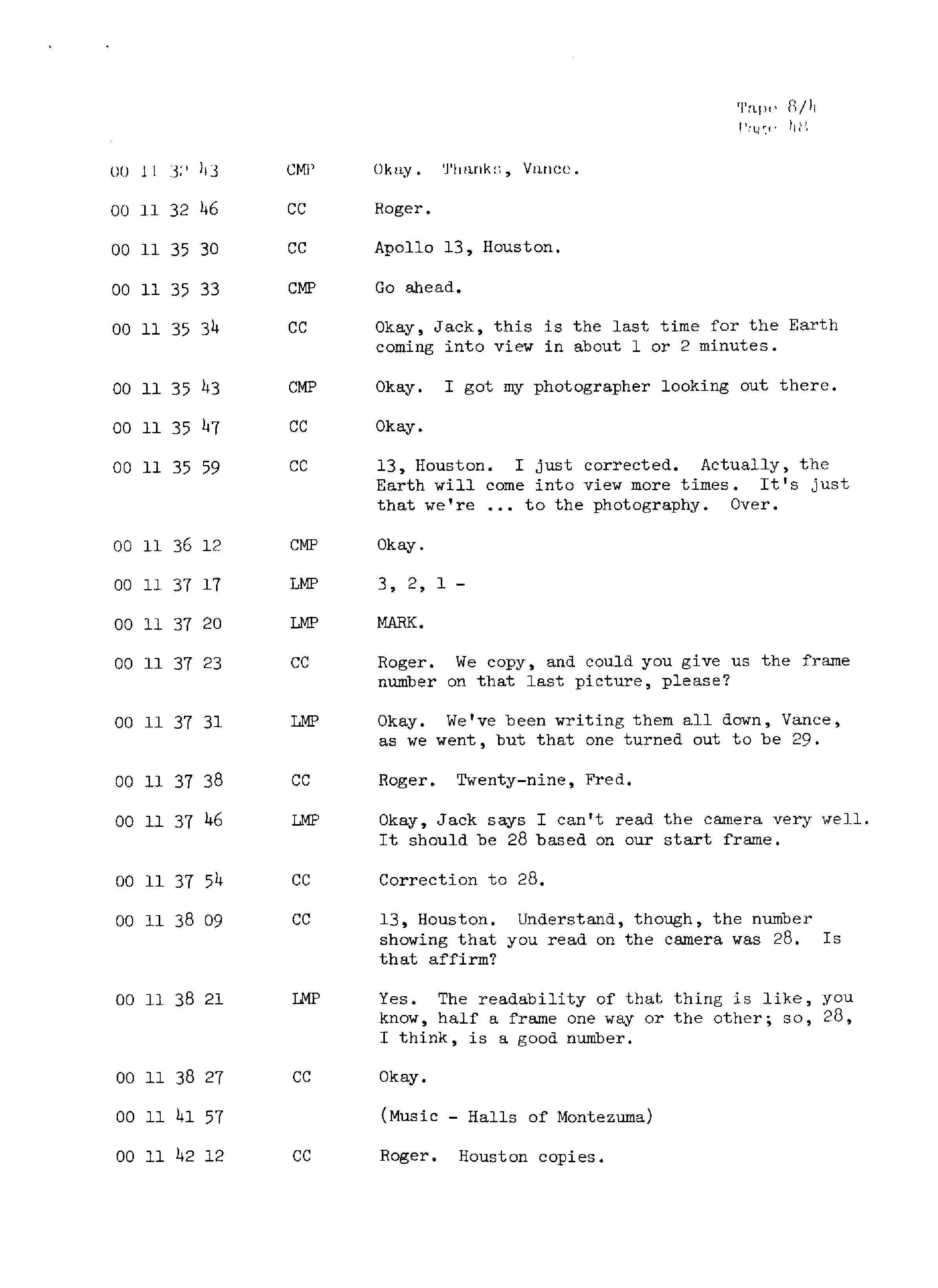 Page 55 of Apollo 13’s original transcript