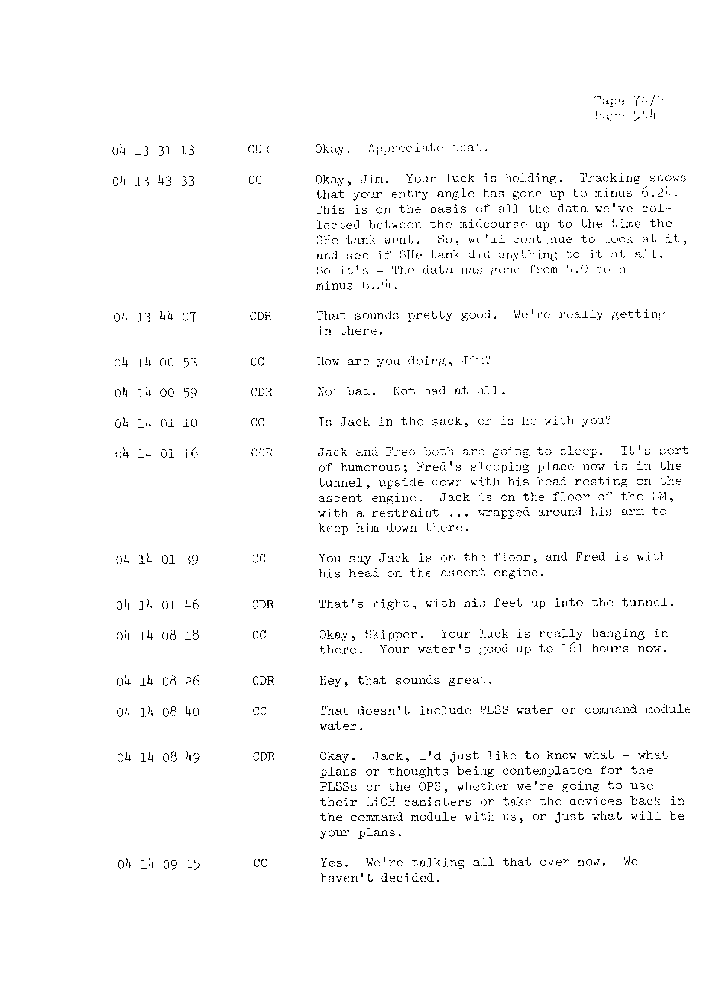 Page 551 of Apollo 13’s original transcript