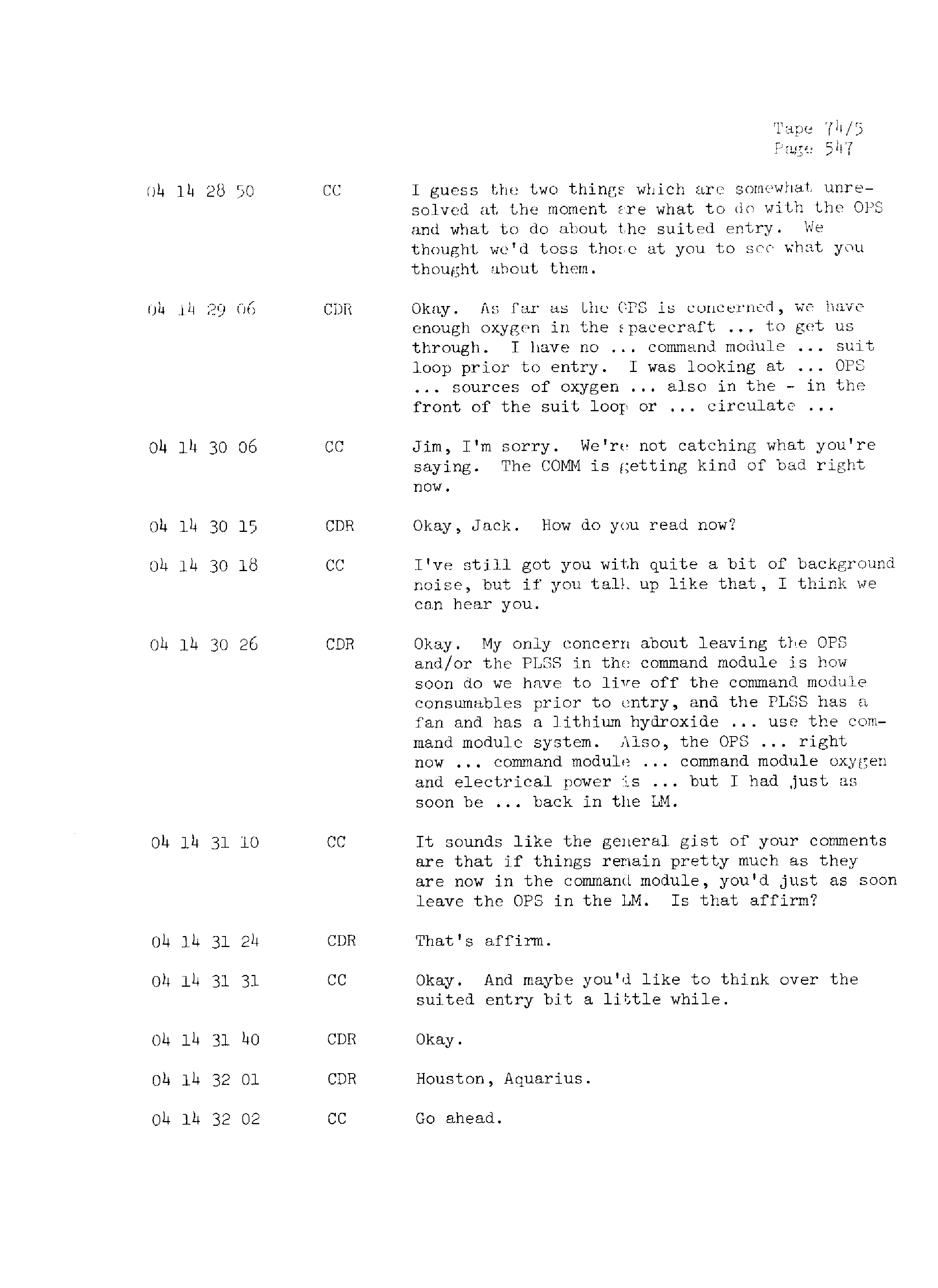 Page 554 of Apollo 13’s original transcript
