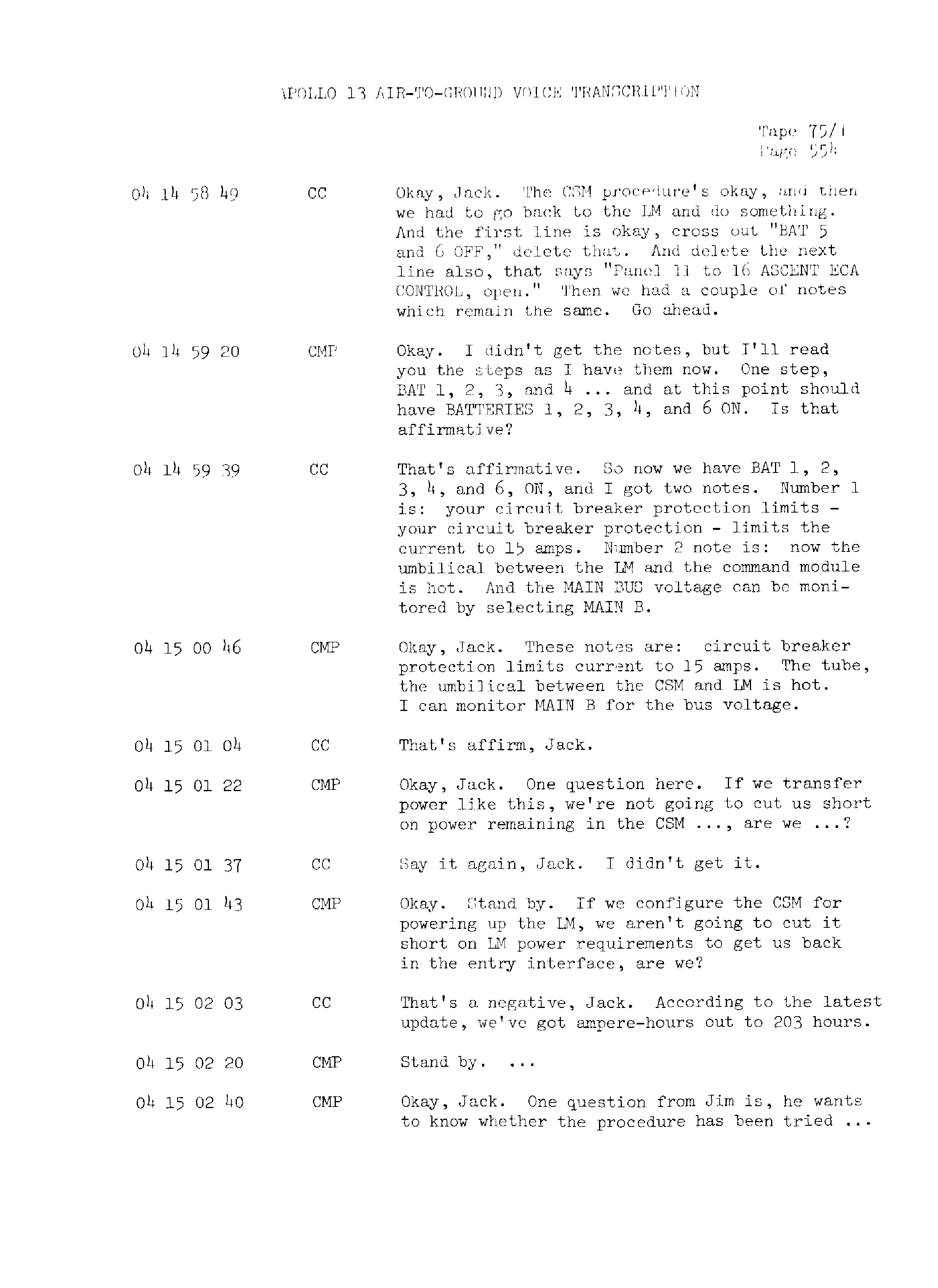 Page 561 of Apollo 13’s original transcript