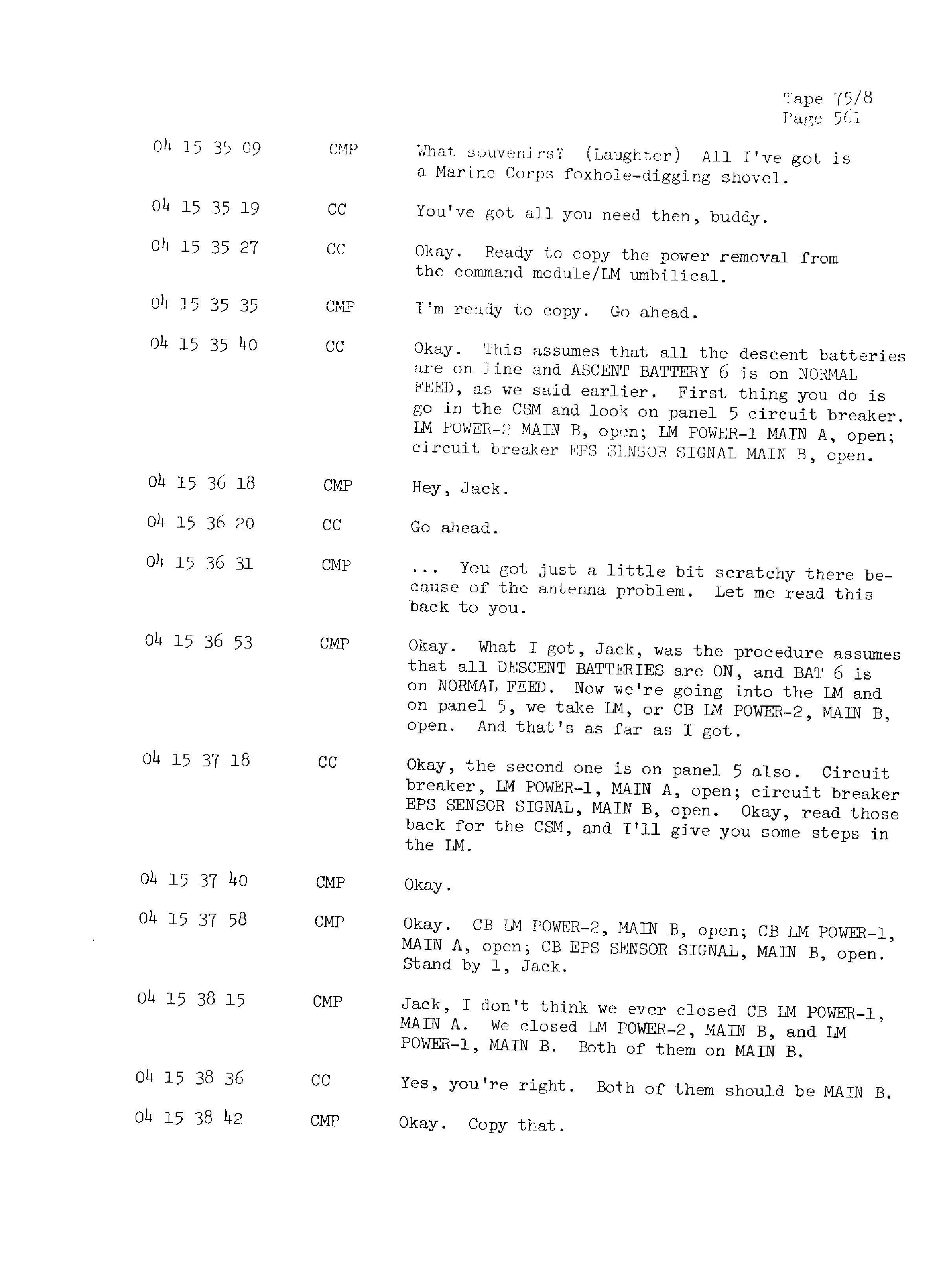 Page 568 of Apollo 13’s original transcript