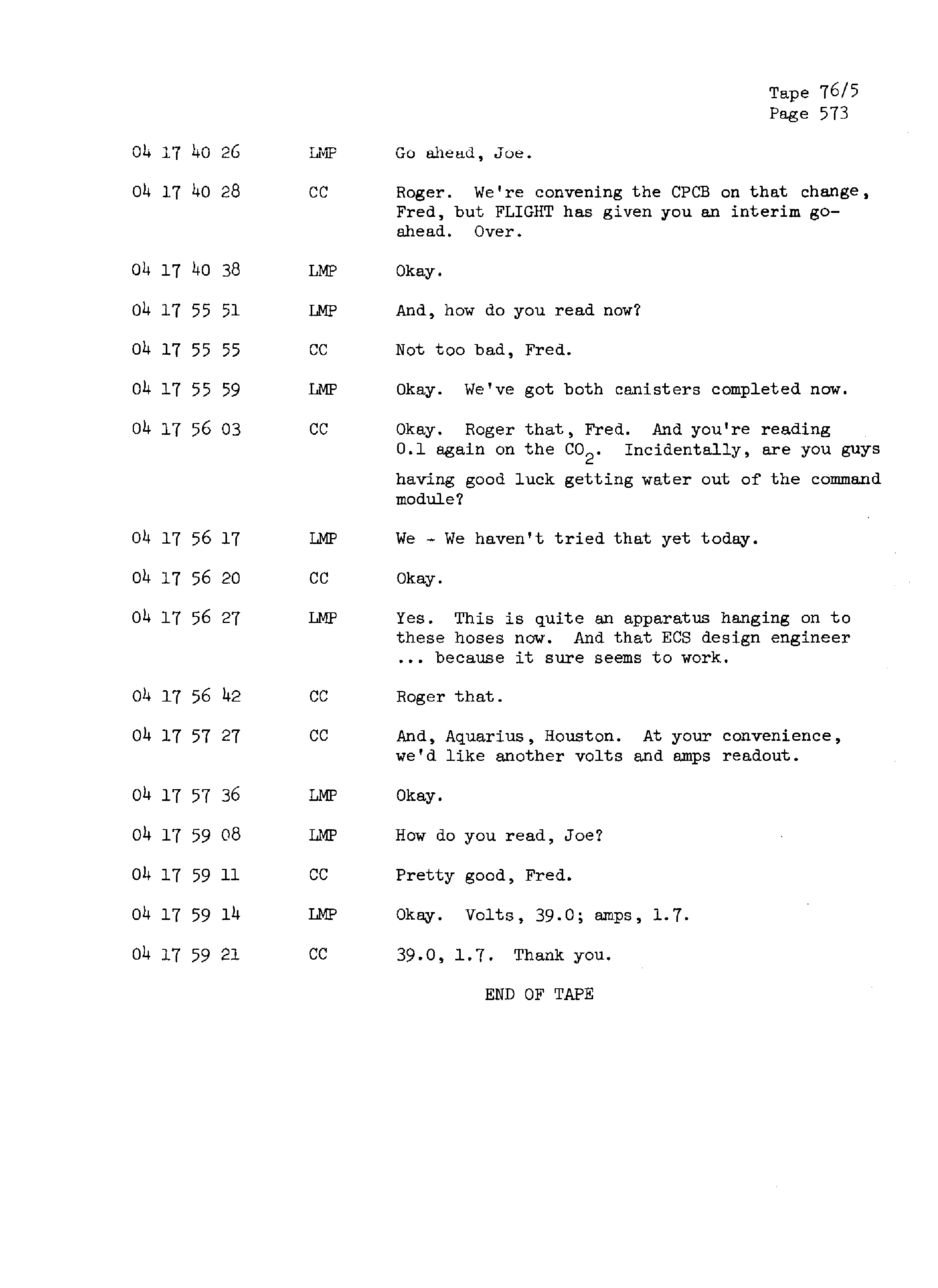 Page 580 of Apollo 13’s original transcript