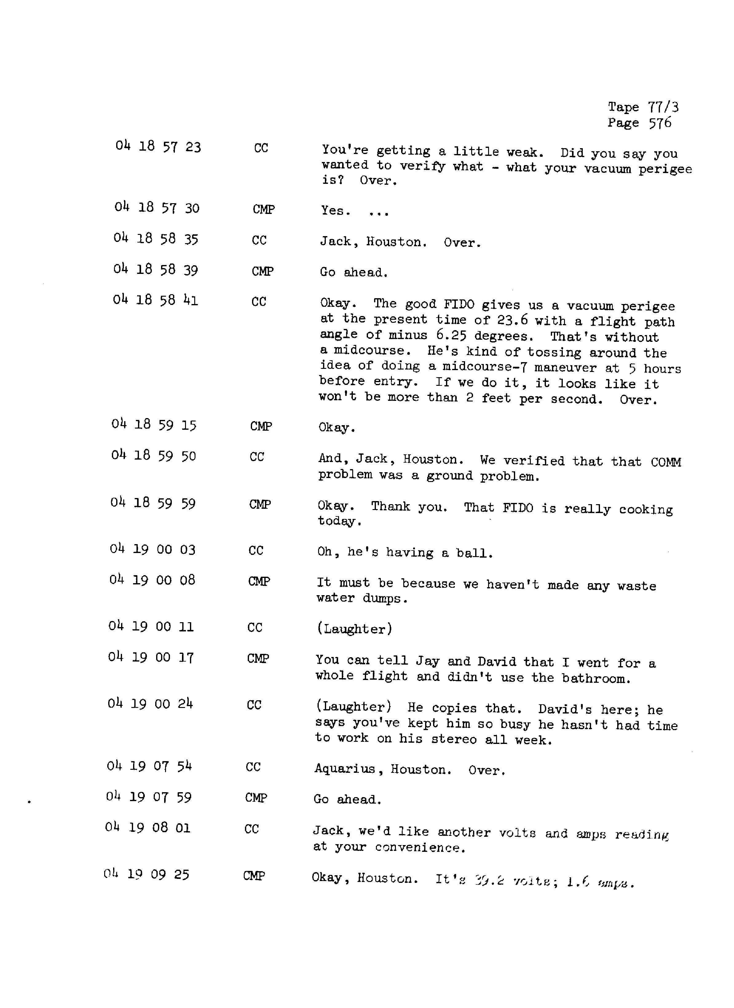 Page 583 of Apollo 13’s original transcript