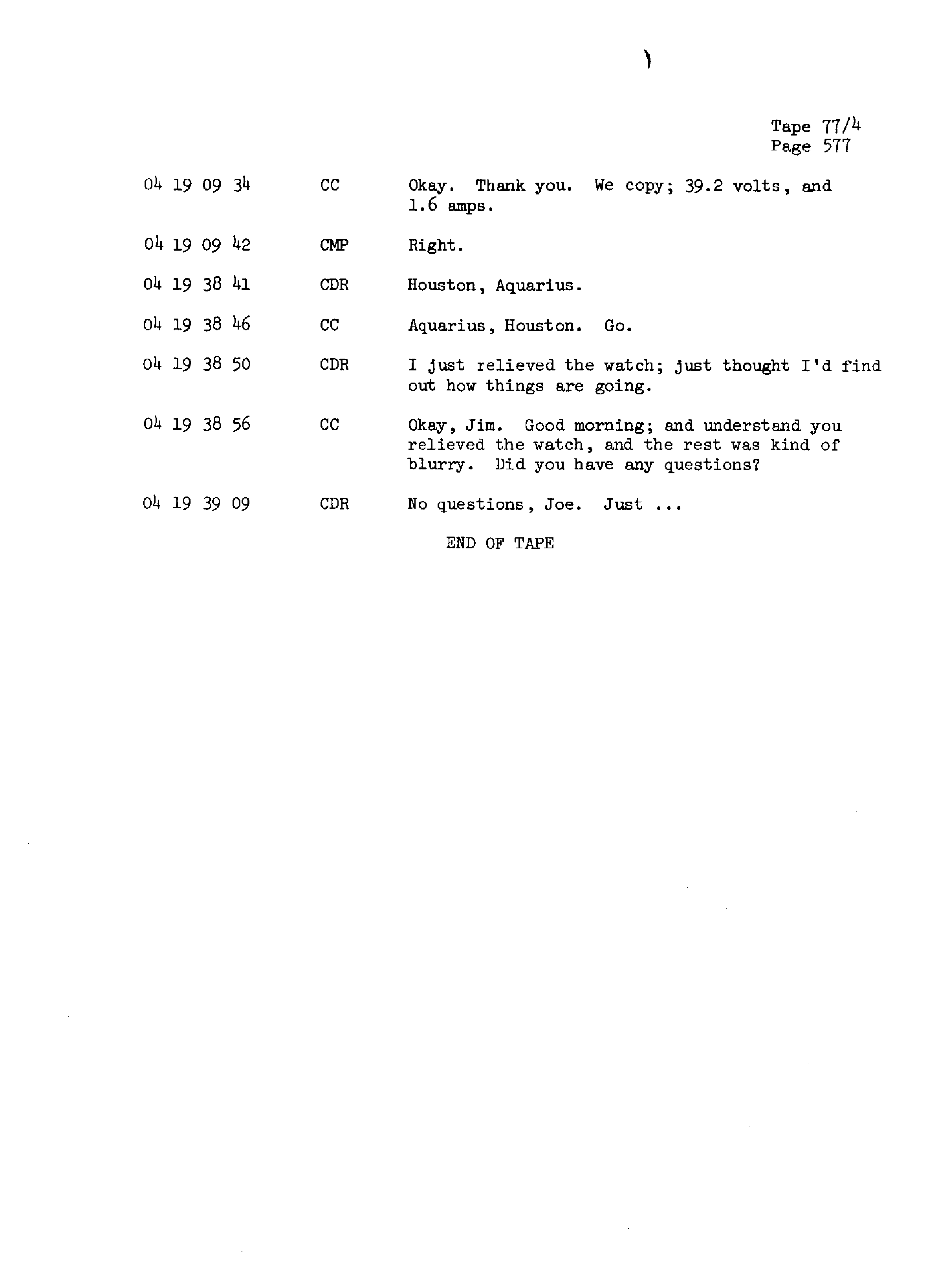 Page 584 of Apollo 13’s original transcript