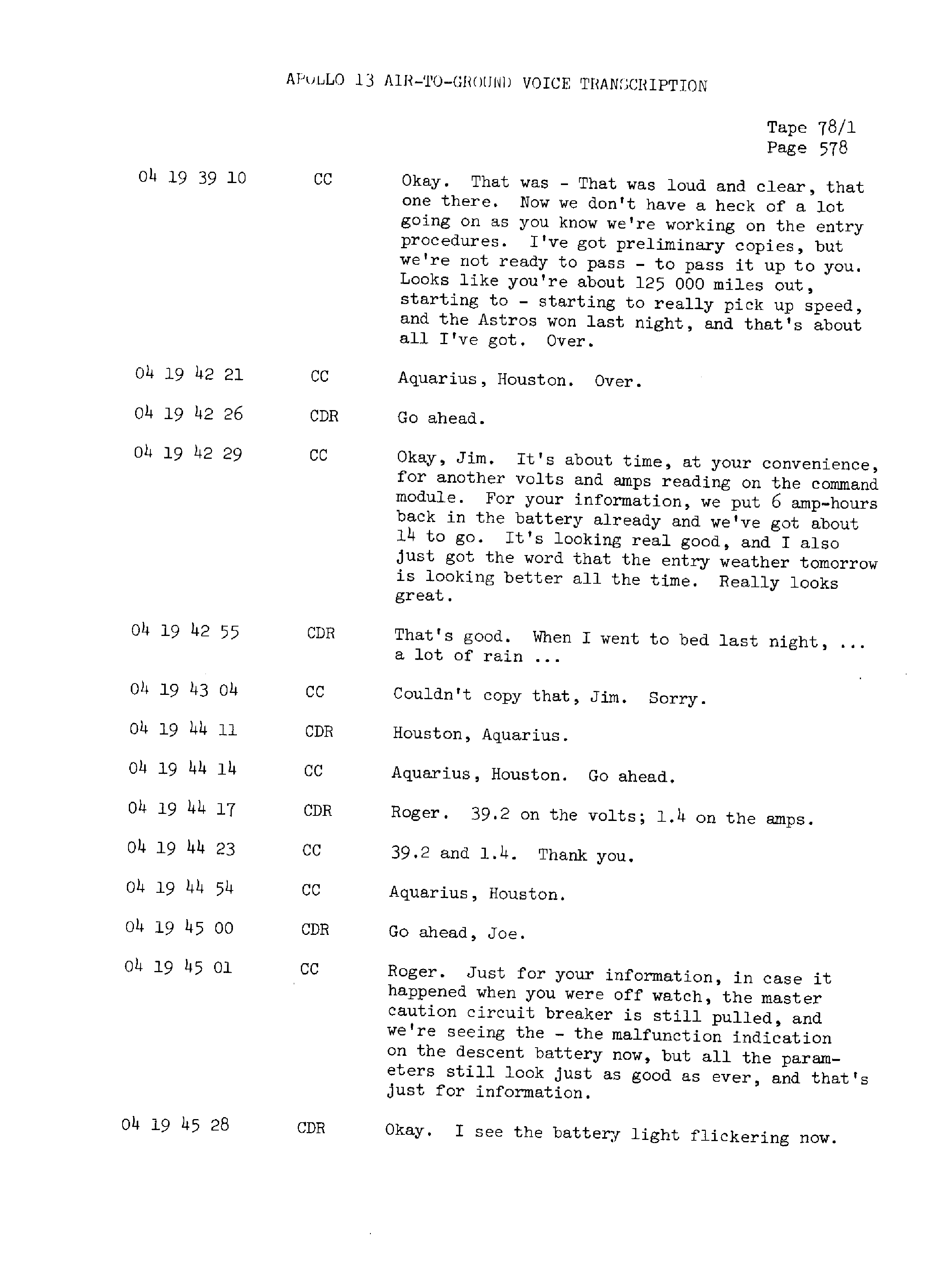 Page 585 of Apollo 13’s original transcript