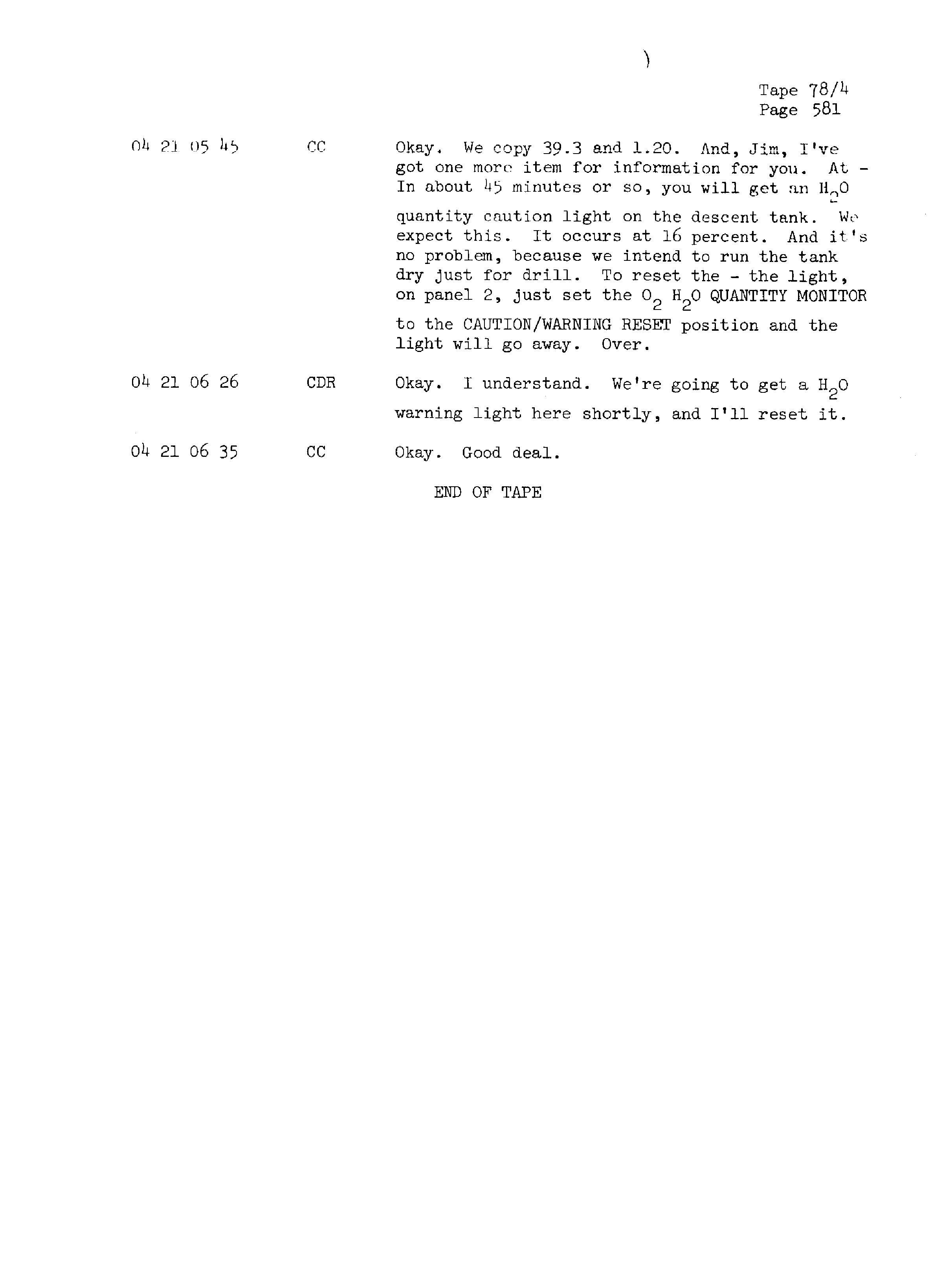 Page 588 of Apollo 13’s original transcript