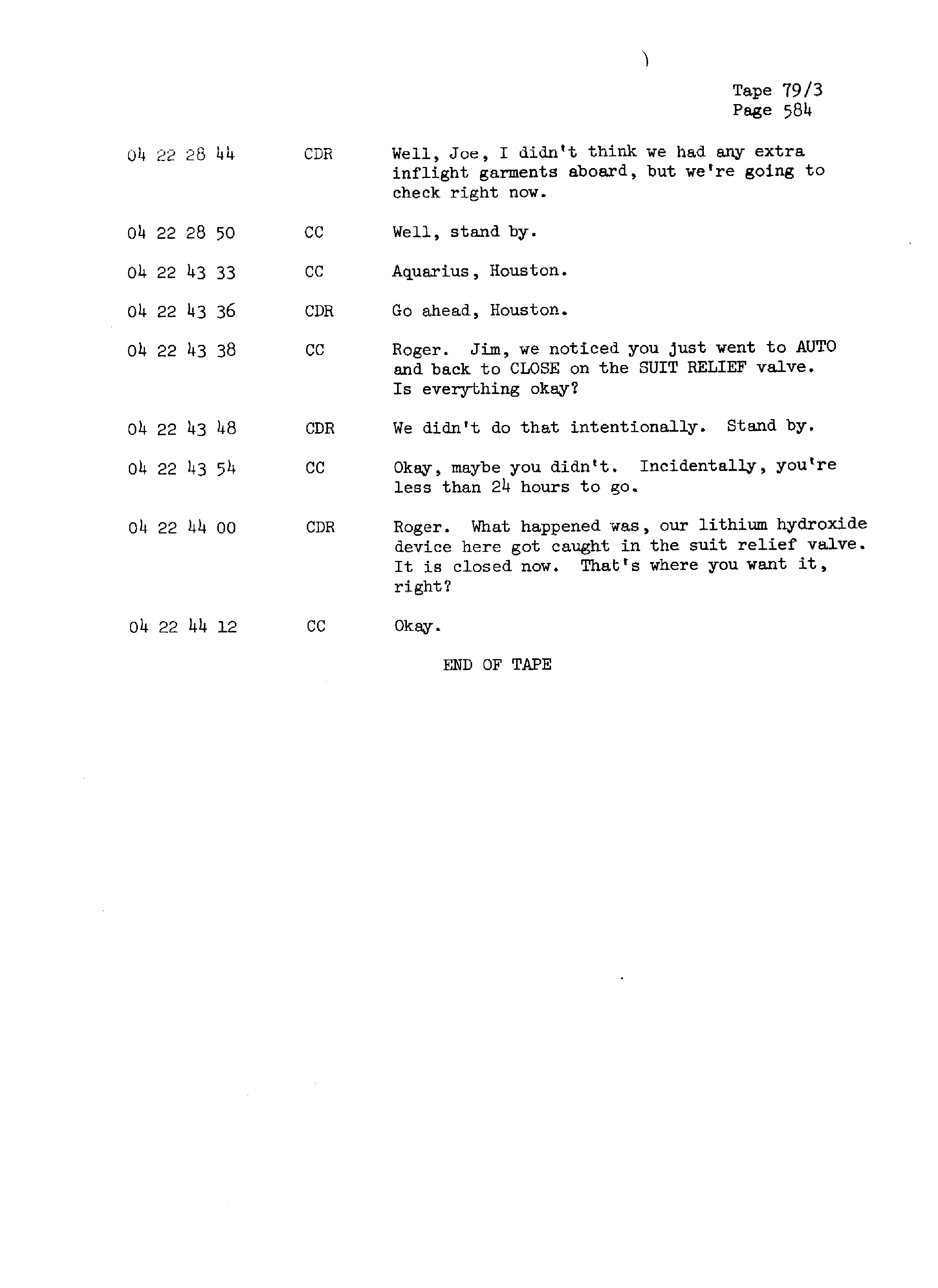 Page 591 of Apollo 13’s original transcript