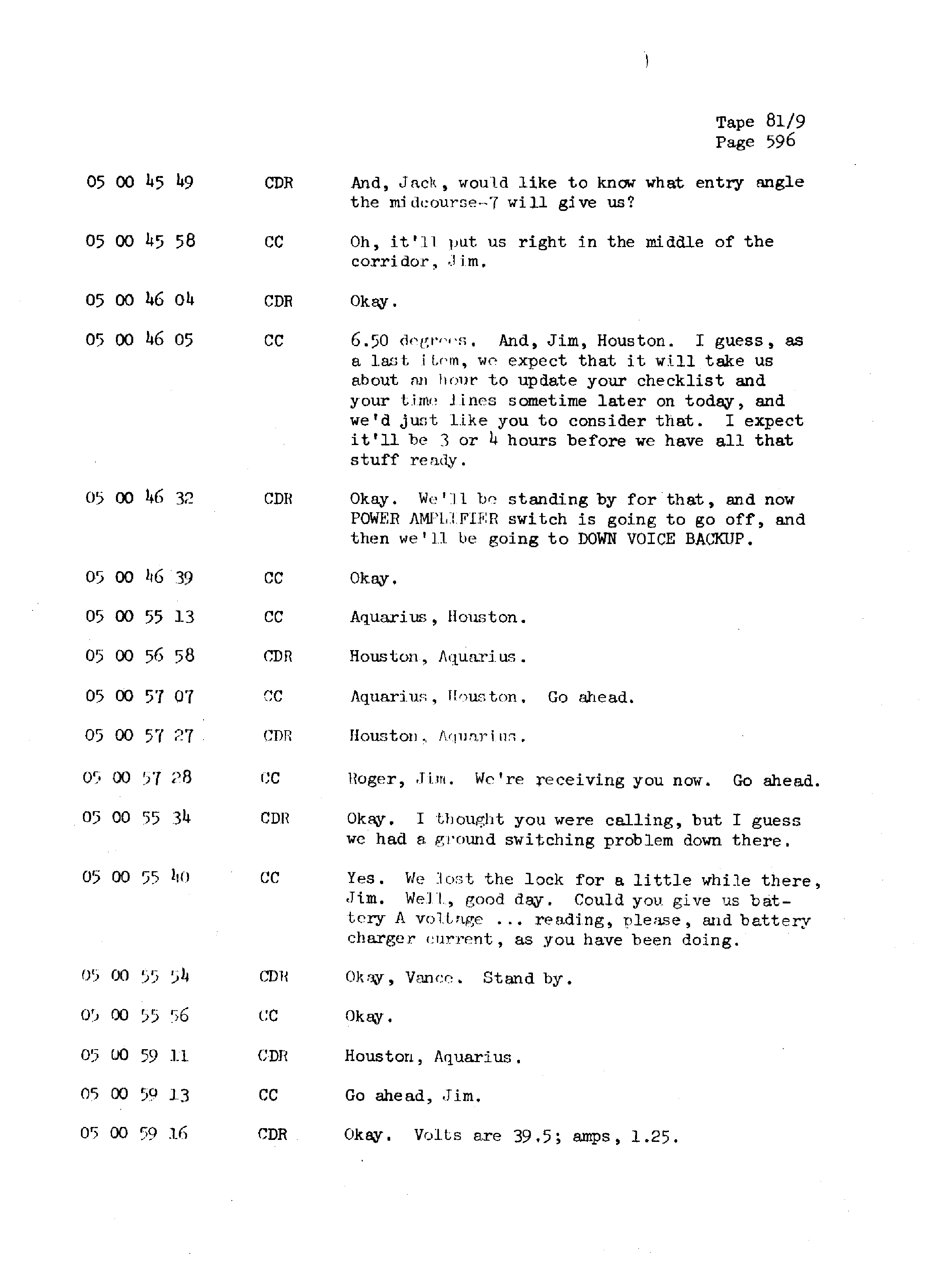 Page 603 of Apollo 13’s original transcript