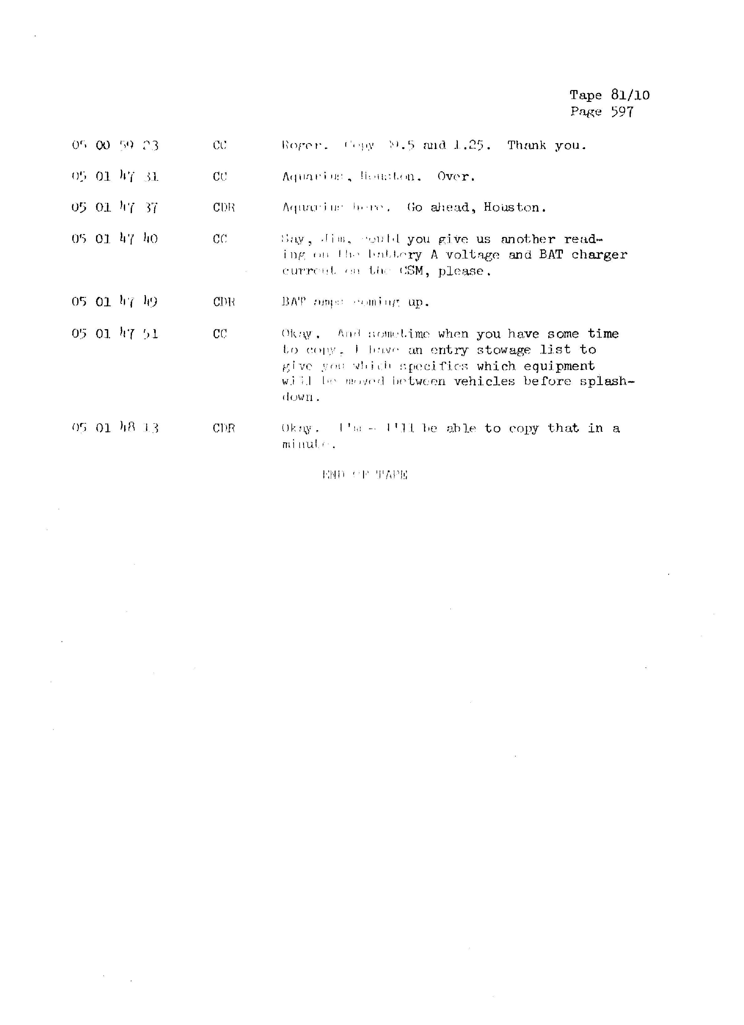 Page 604 of Apollo 13’s original transcript