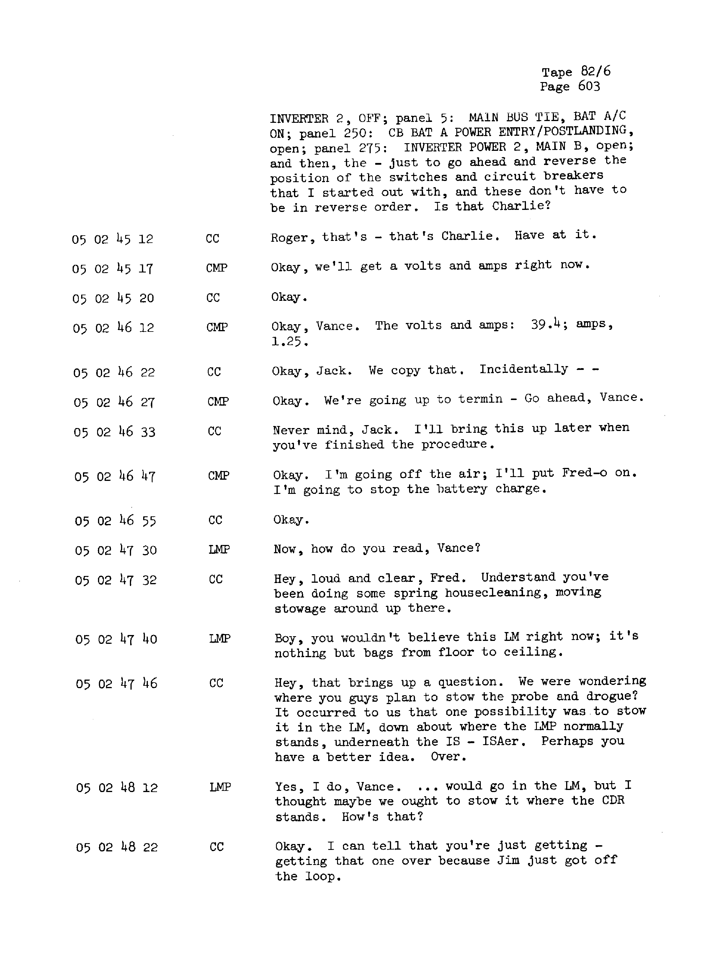 Page 610 of Apollo 13’s original transcript