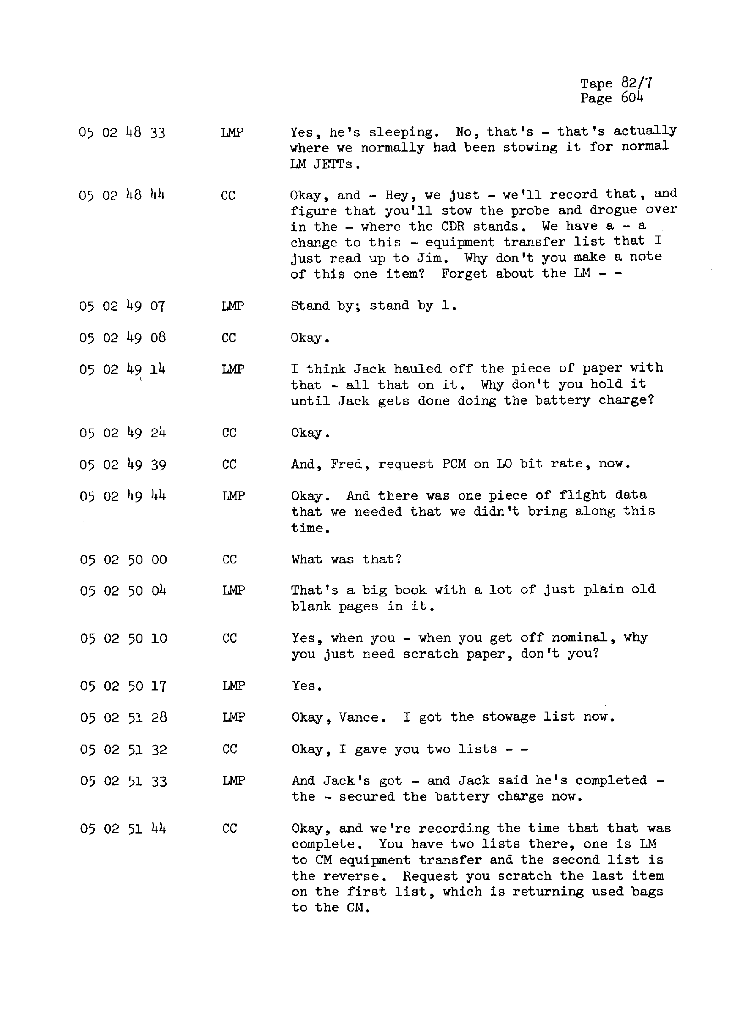 Page 611 of Apollo 13’s original transcript
