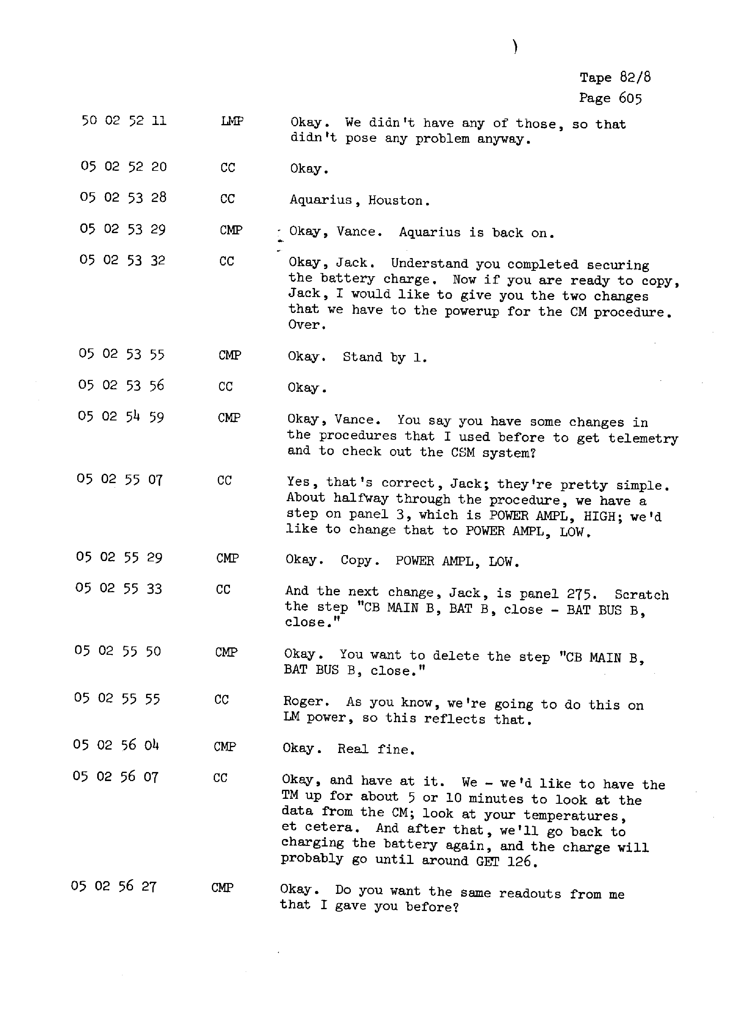 Page 612 of Apollo 13’s original transcript