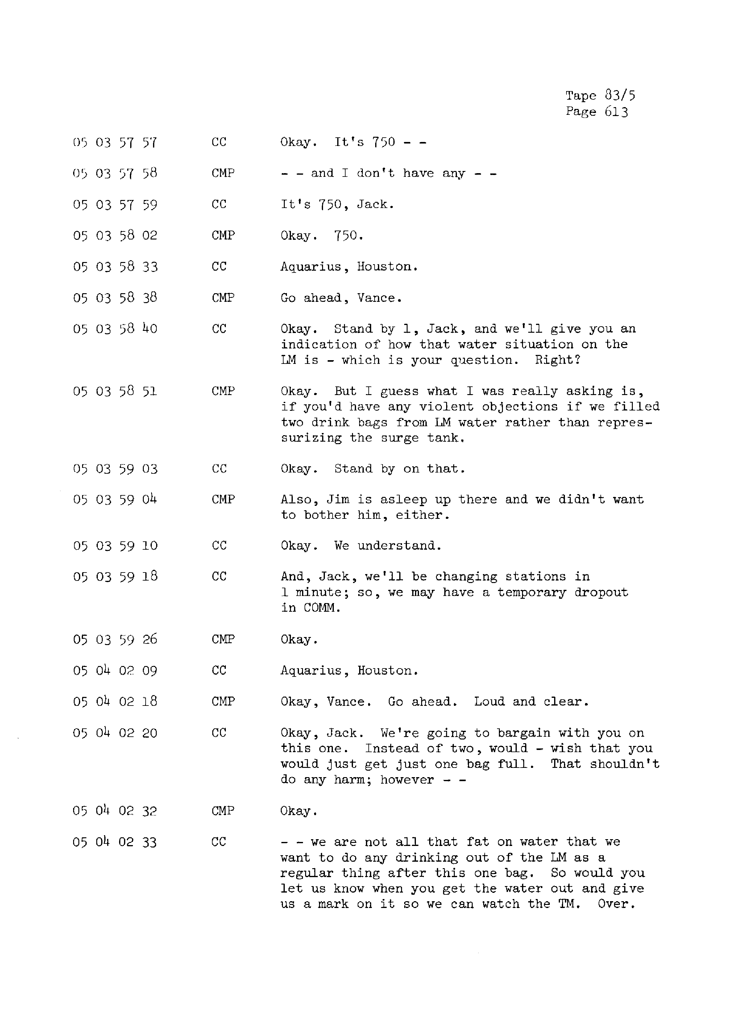 Page 620 of Apollo 13’s original transcript