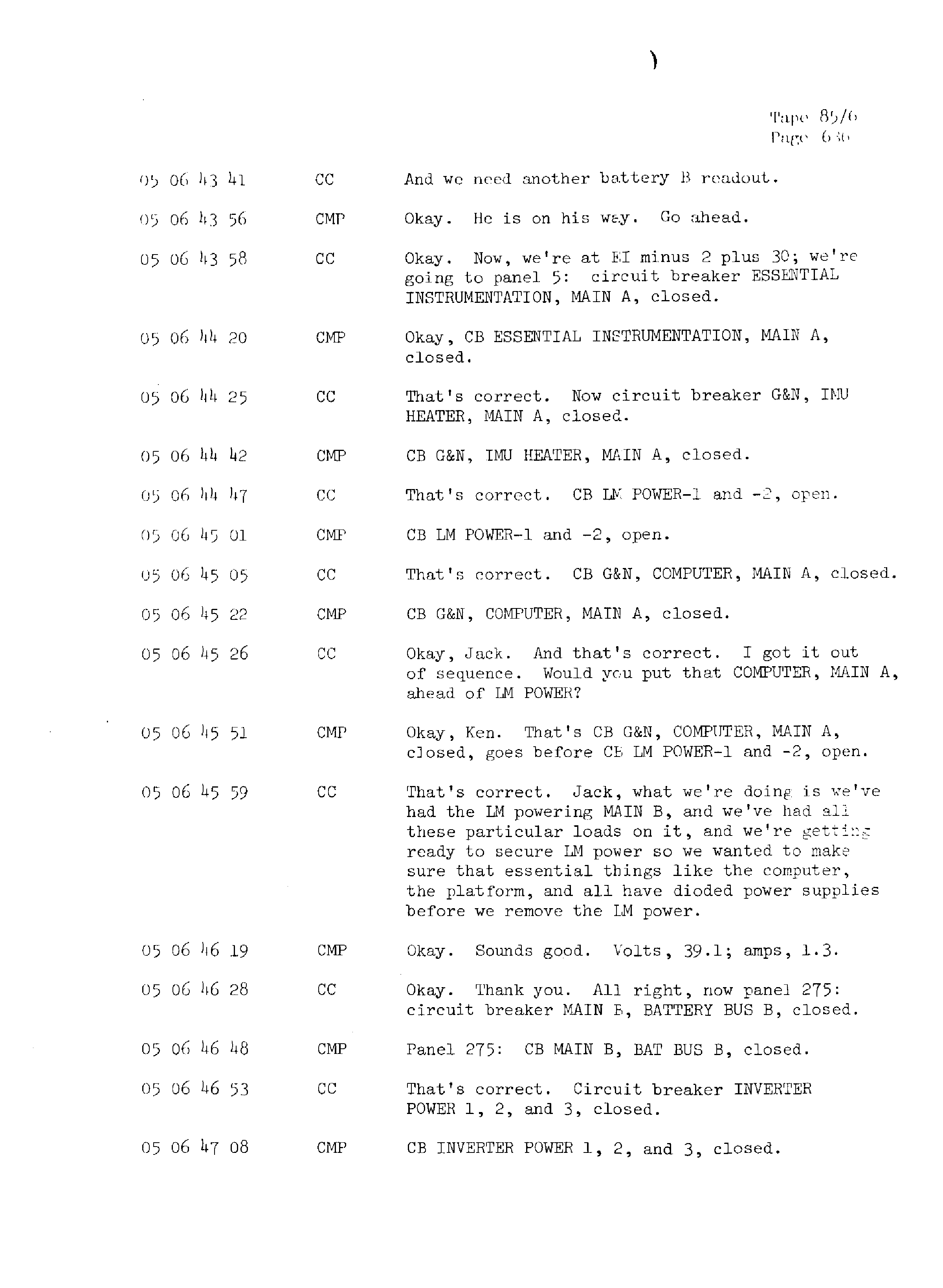 Page 643 of Apollo 13’s original transcript