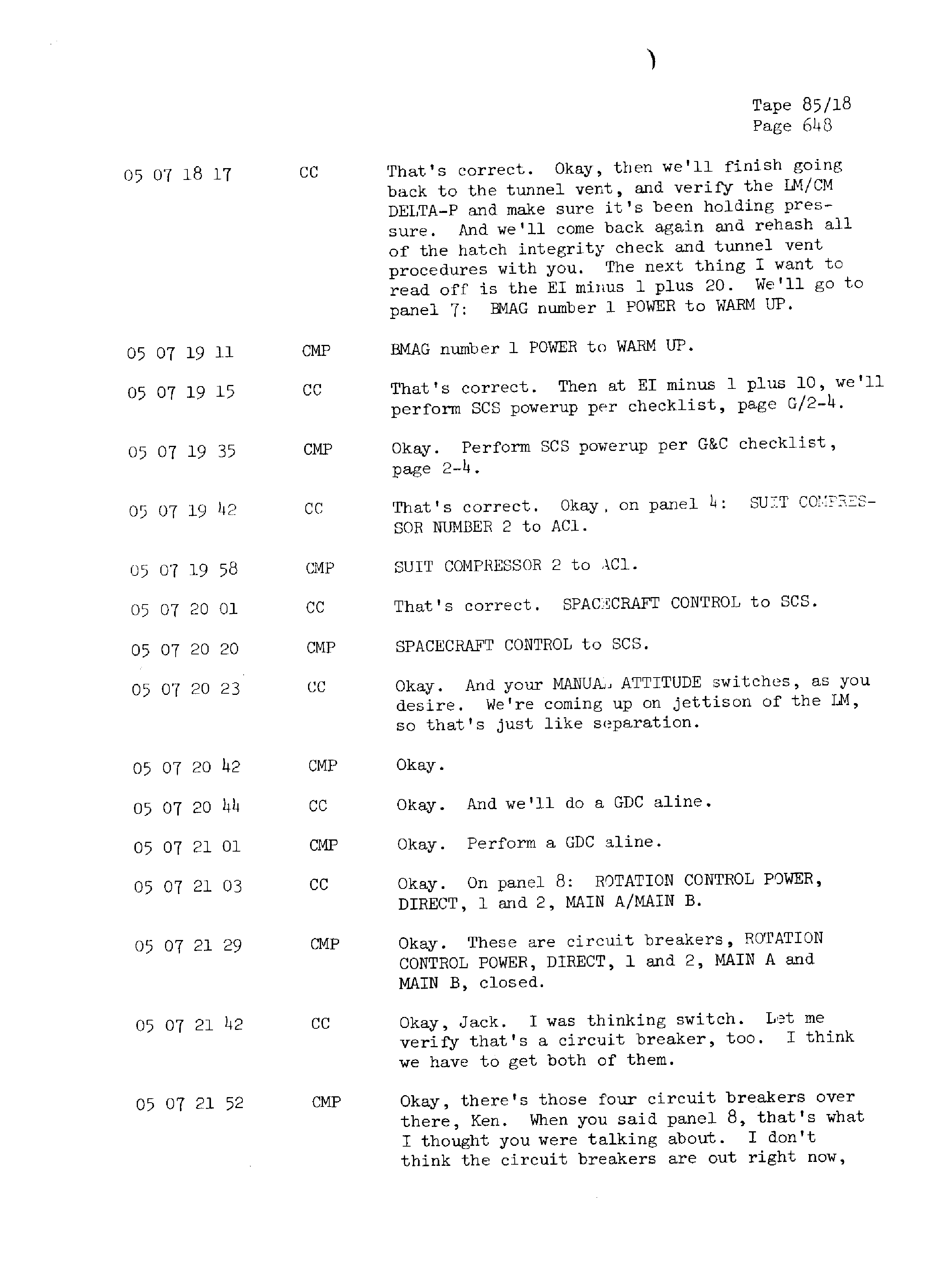 Page 655 of Apollo 13’s original transcript
