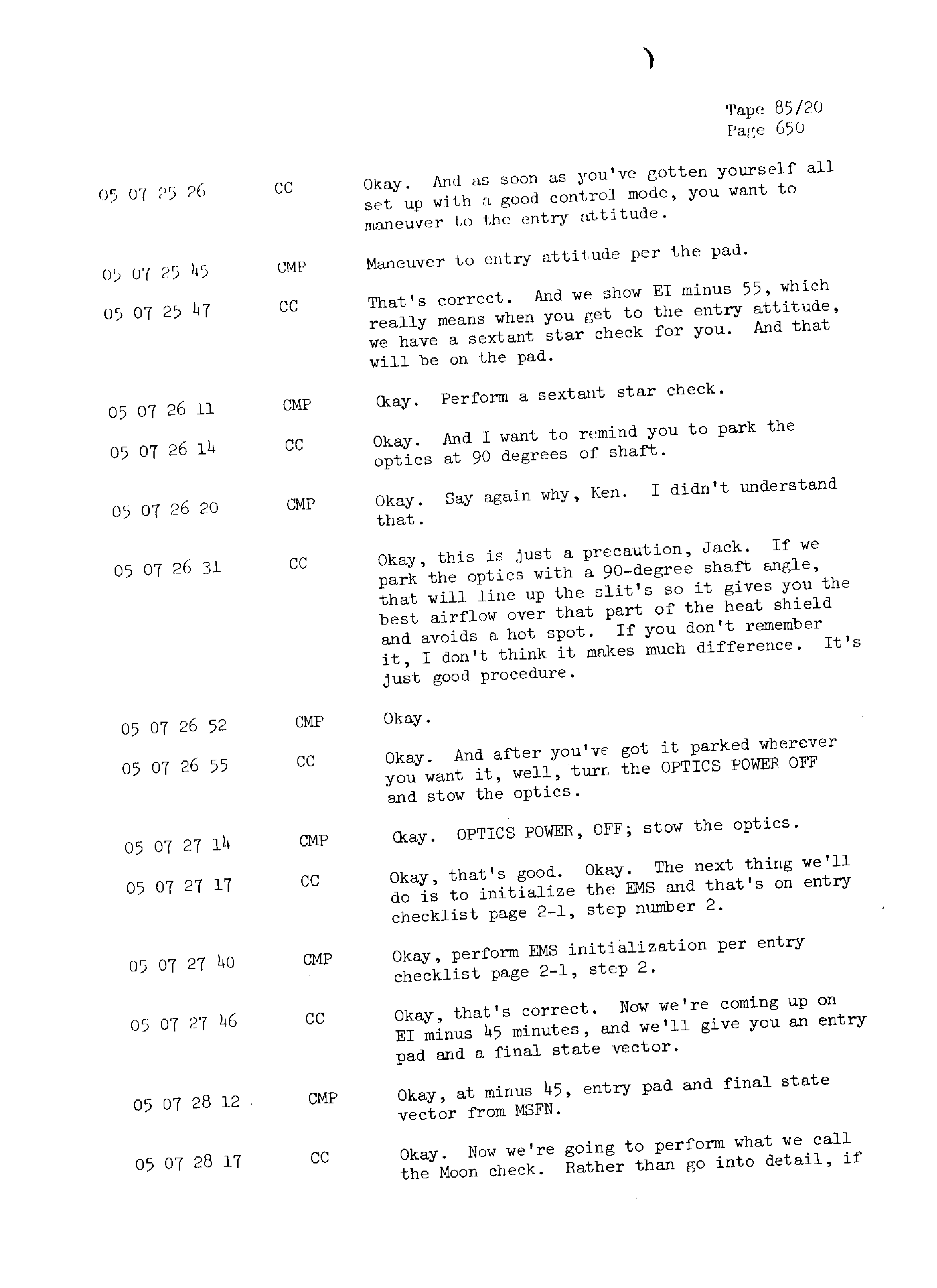 Page 657 of Apollo 13’s original transcript