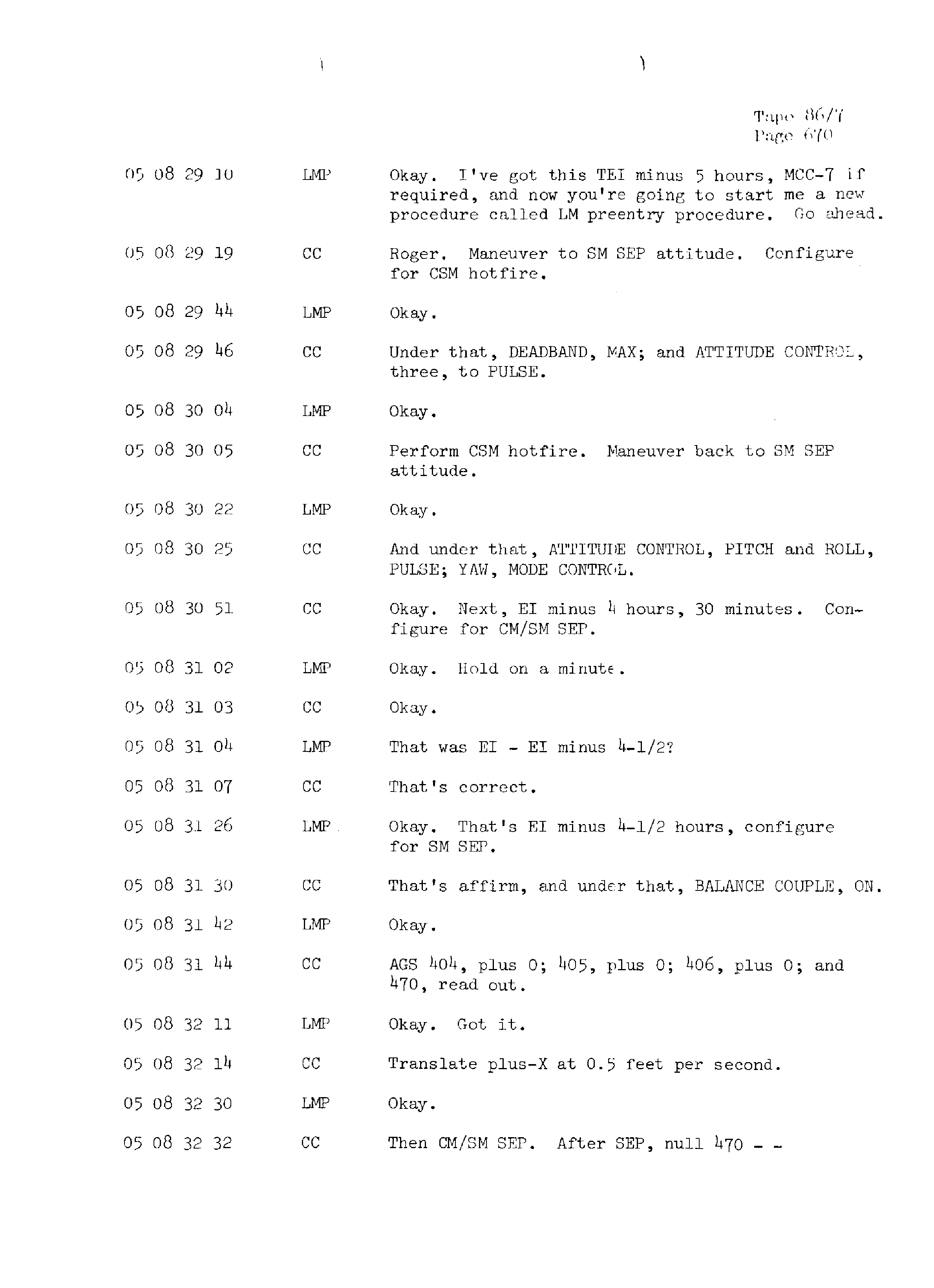 Page 677 of Apollo 13’s original transcript