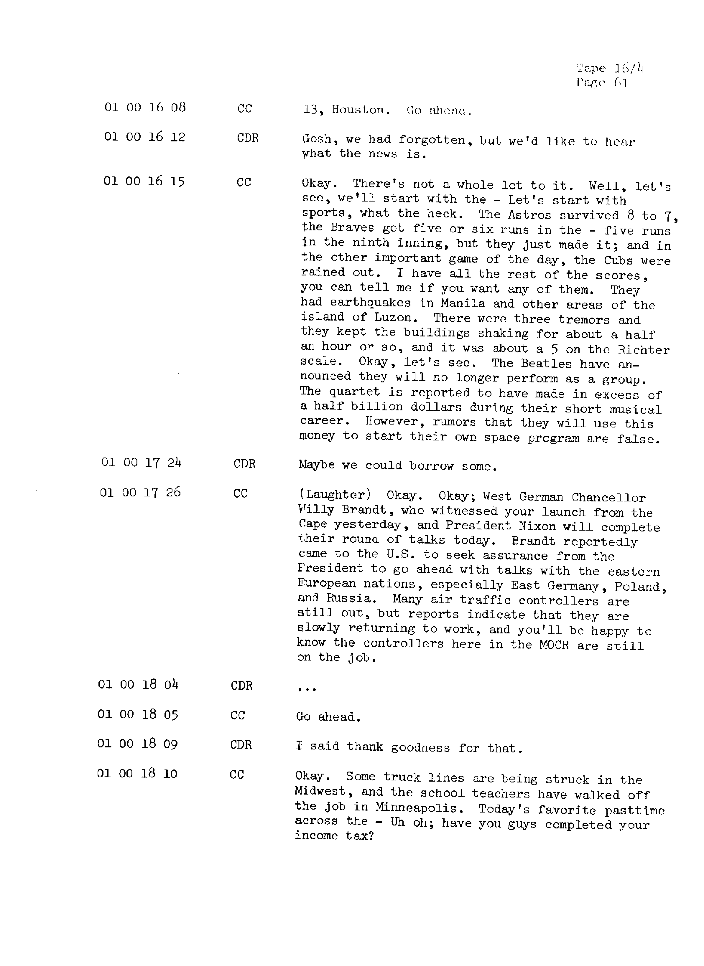 Page 68 of Apollo 13’s original transcript