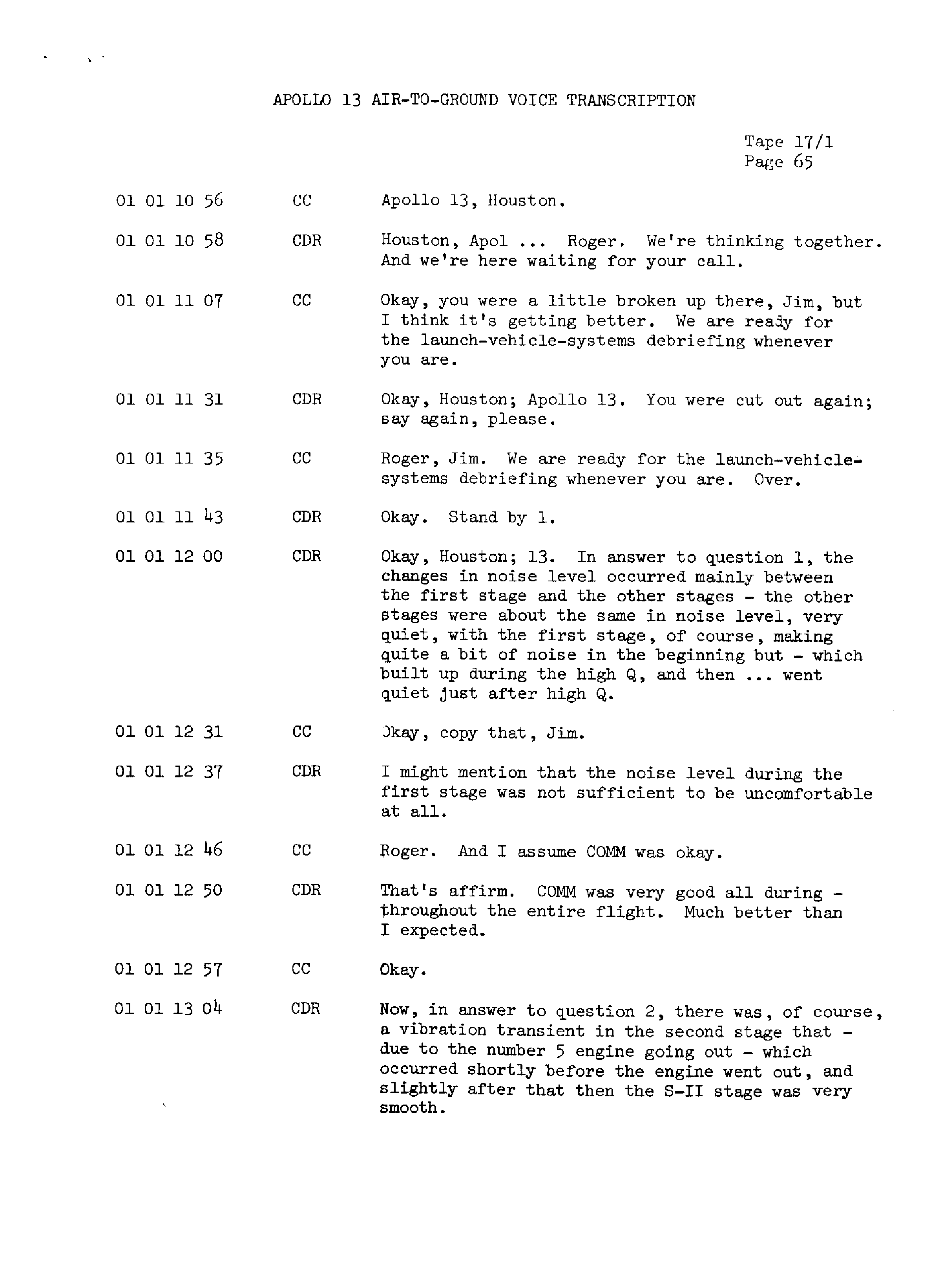 Page 72 of Apollo 13’s original transcript