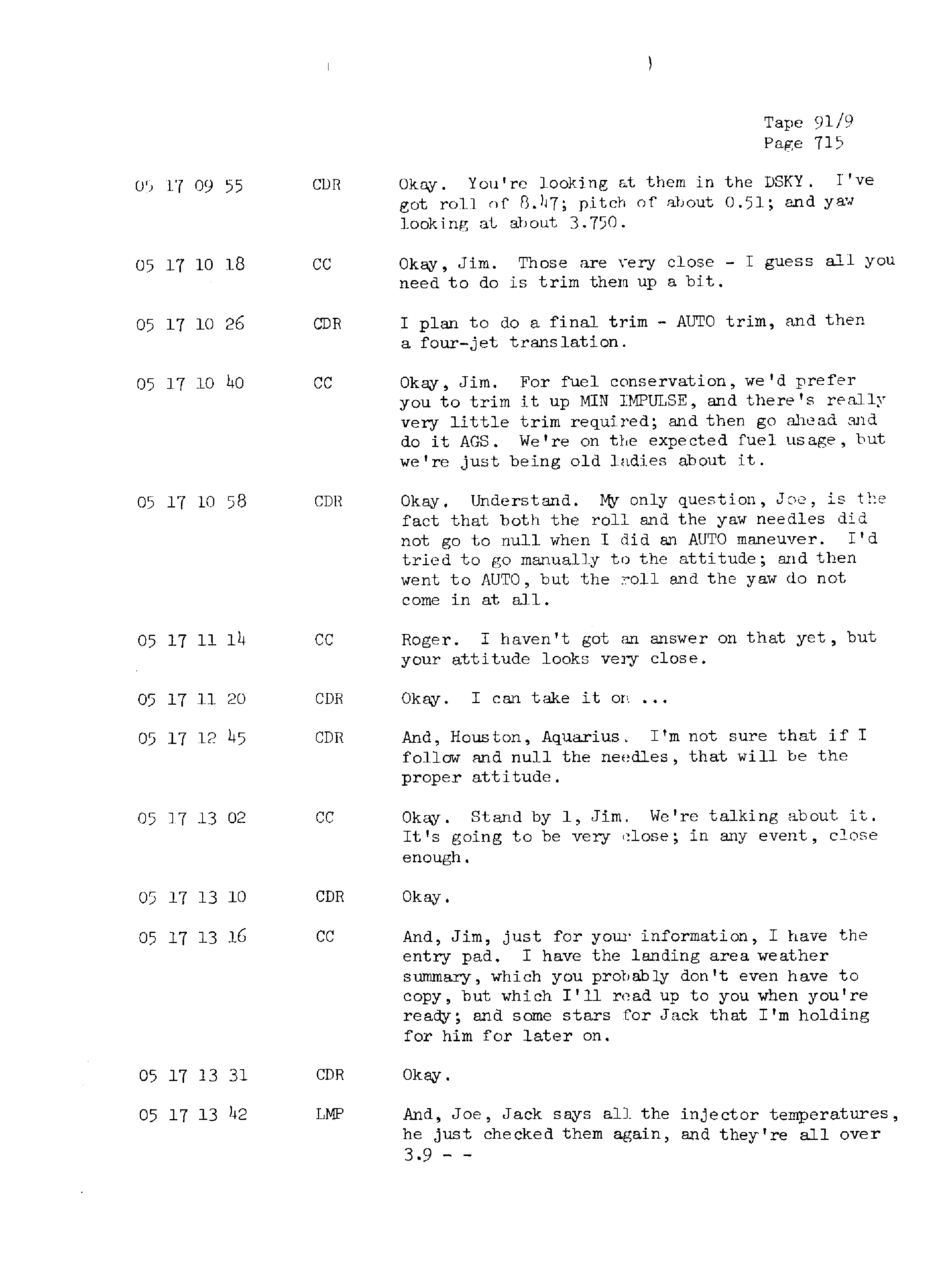 Page 722 of Apollo 13’s original transcript