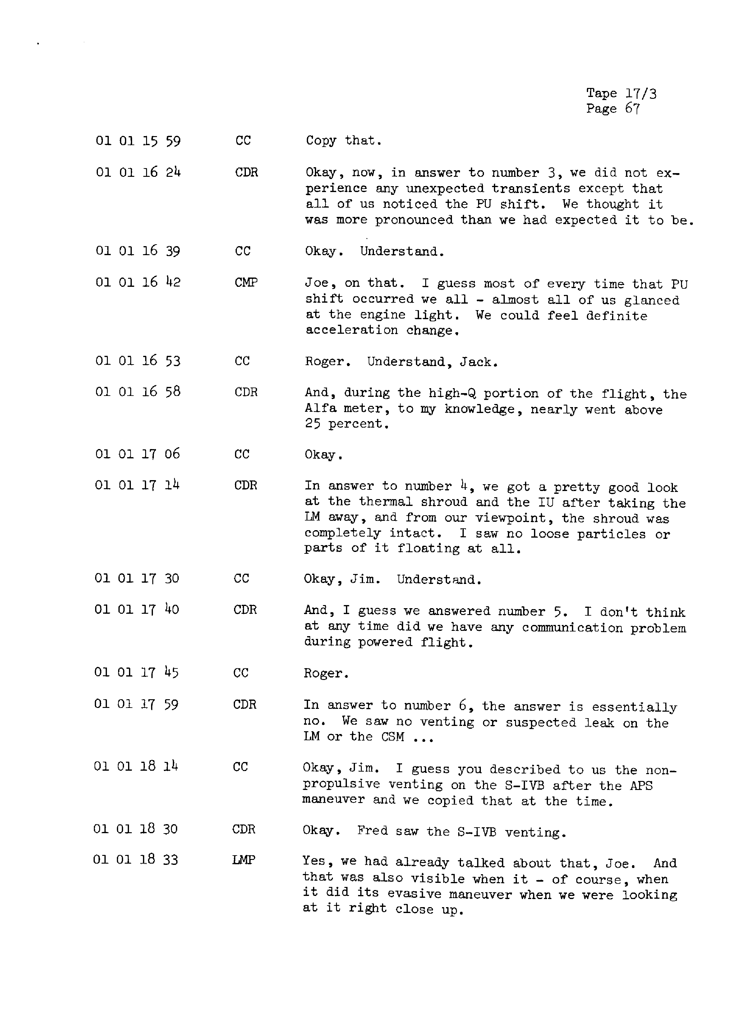 Page 74 of Apollo 13’s original transcript