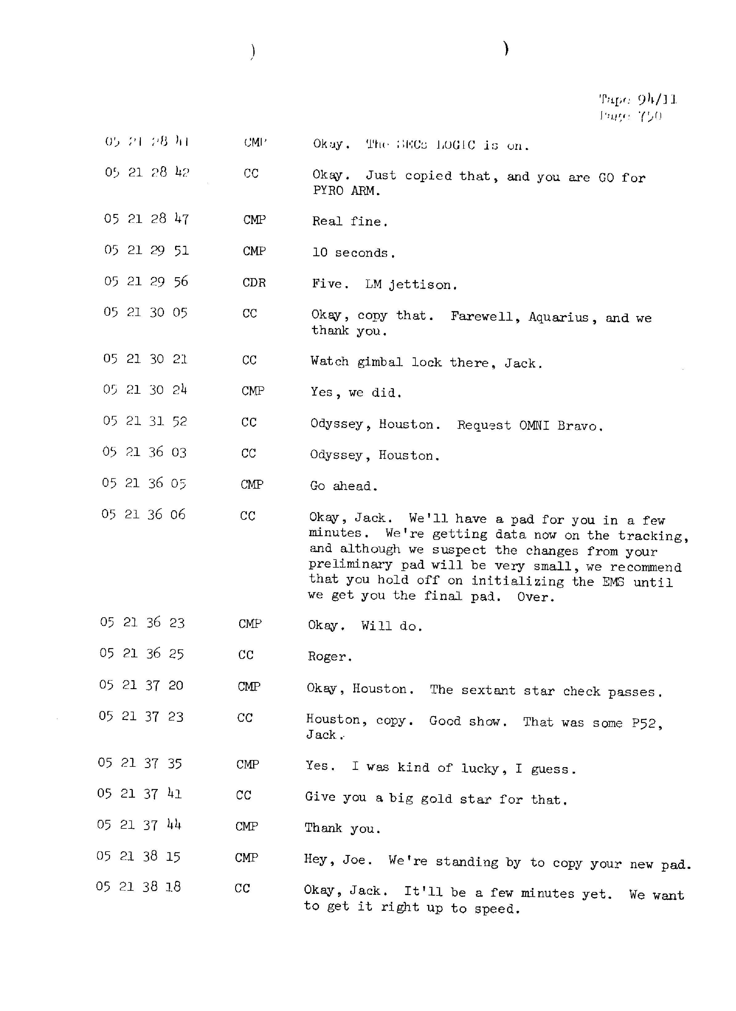 Page 757 of Apollo 13’s original transcript