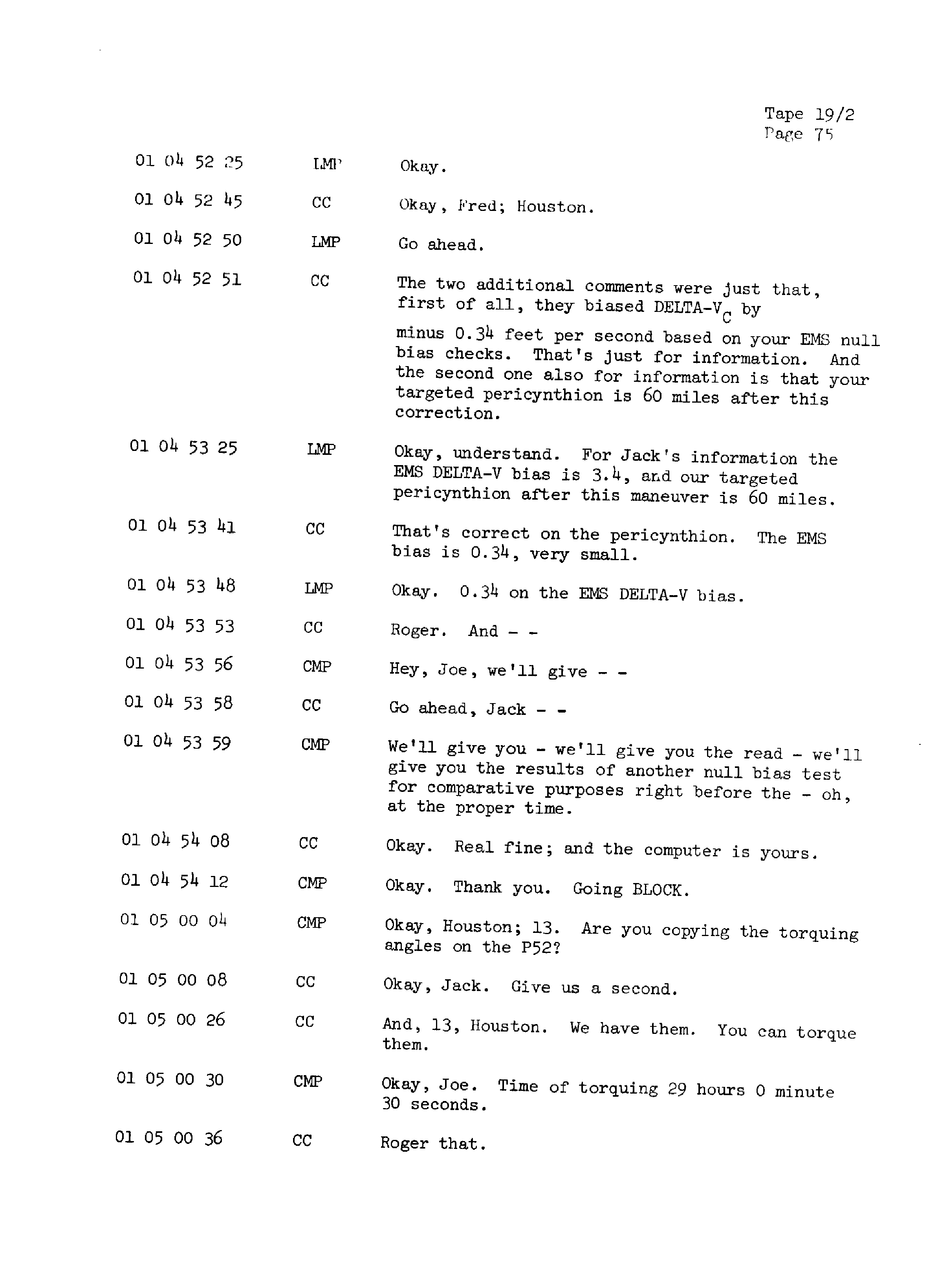 Page 82 of Apollo 13’s original transcript