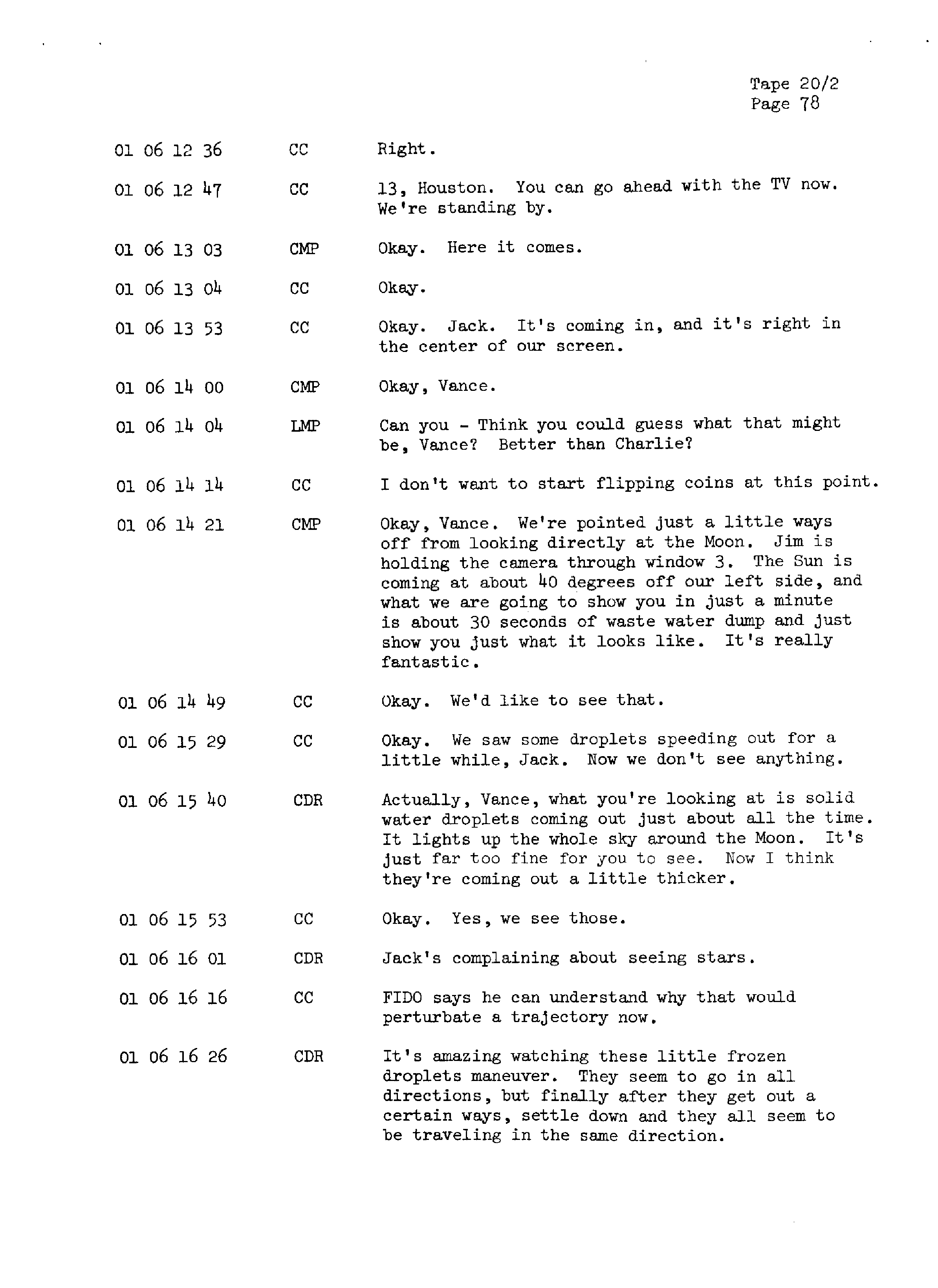 Page 85 of Apollo 13’s original transcript