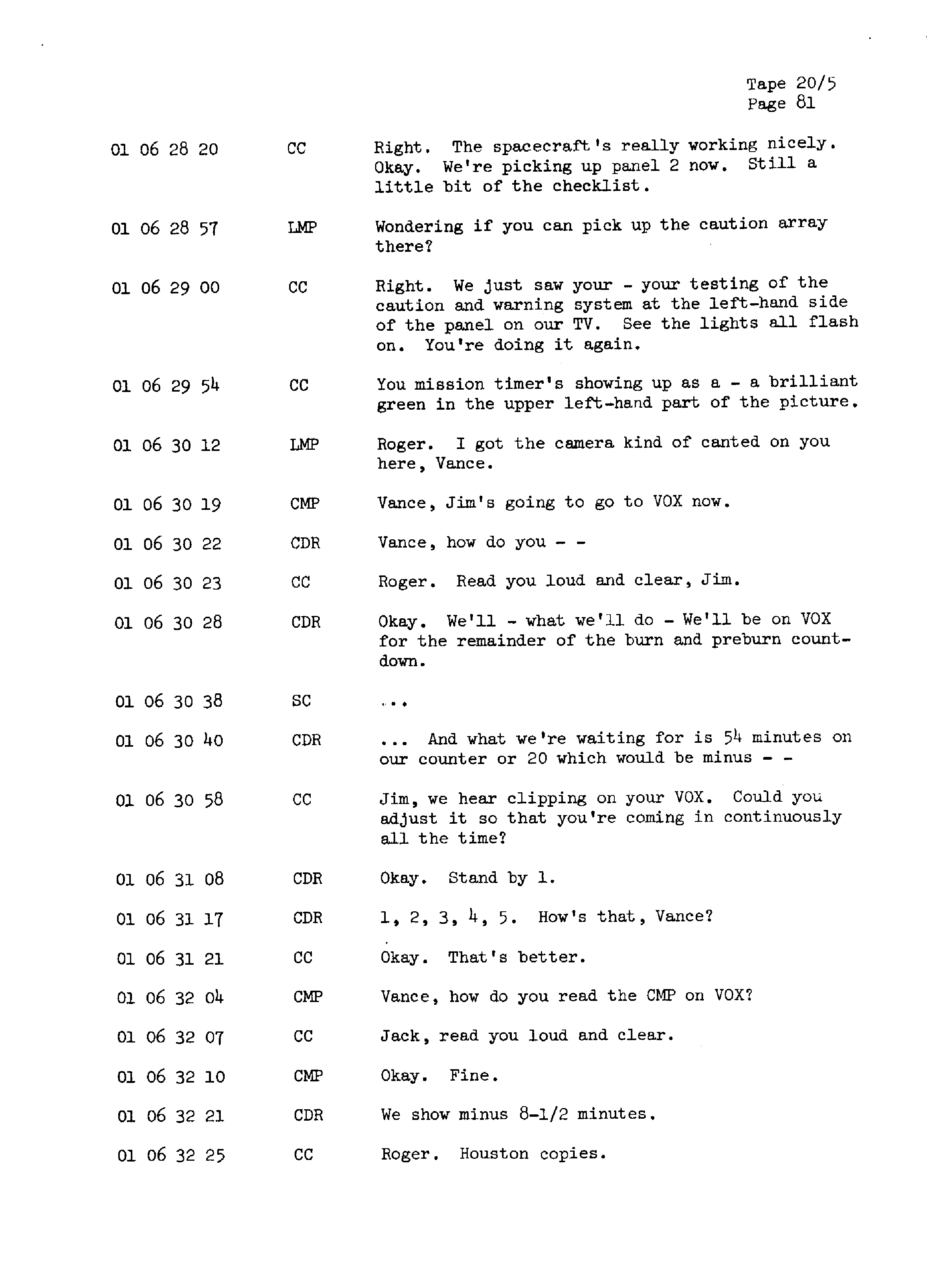 Page 88 of Apollo 13’s original transcript