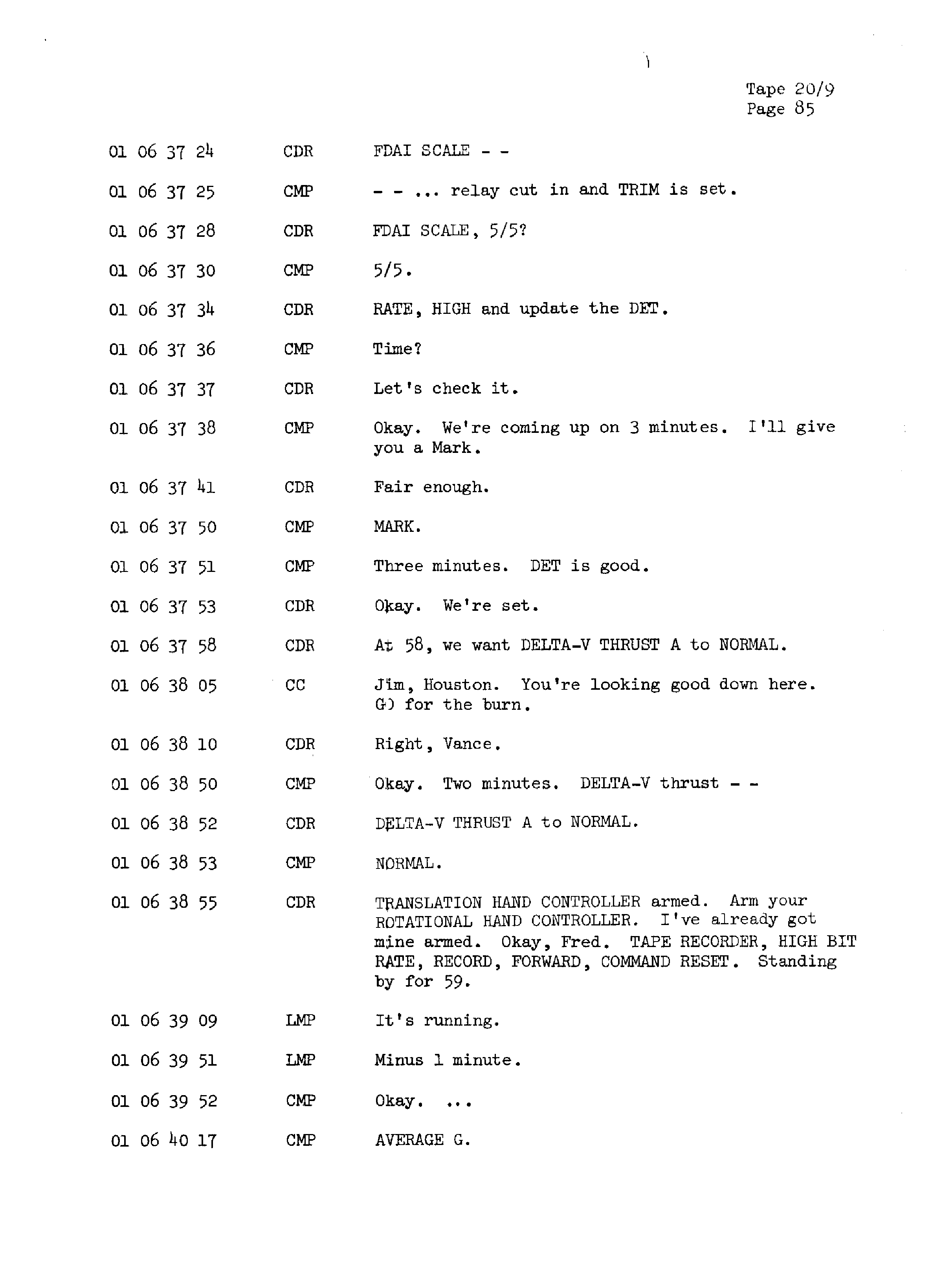 Page 92 of Apollo 13’s original transcript
