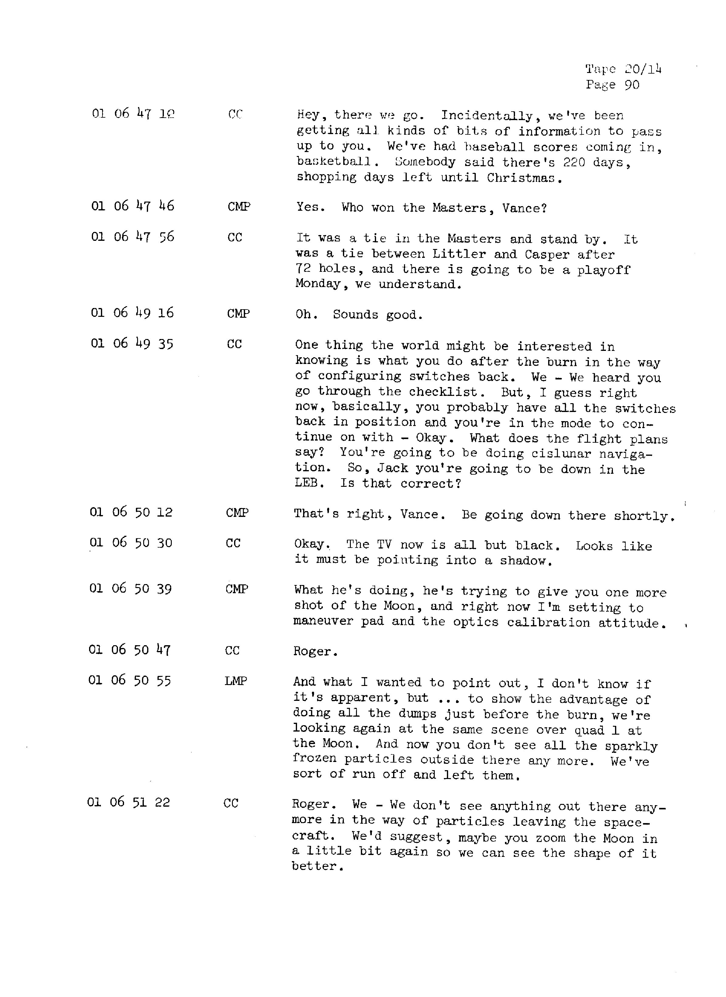 Page 97 of Apollo 13’s original transcript