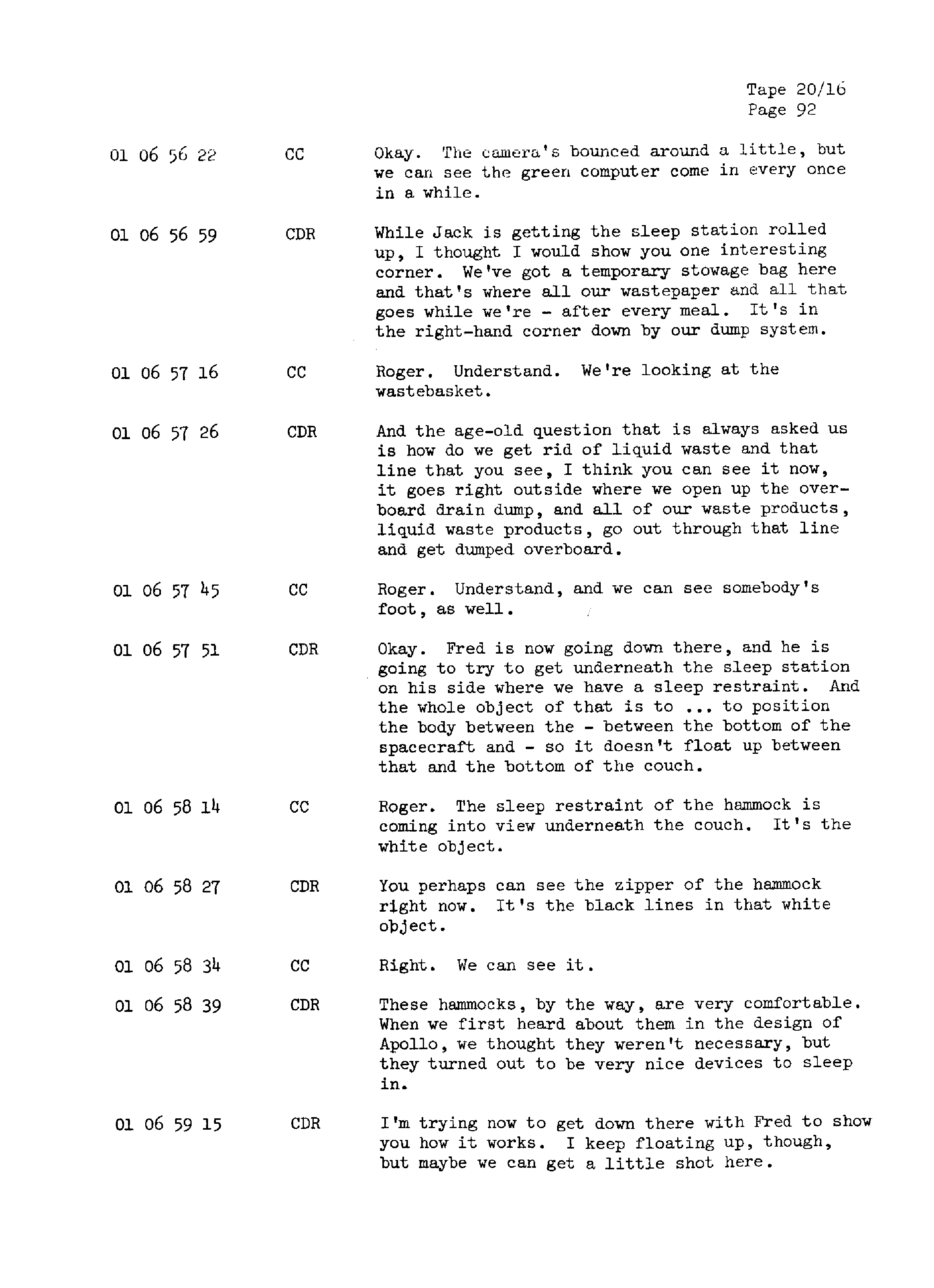 Page 99 of Apollo 13’s original transcript