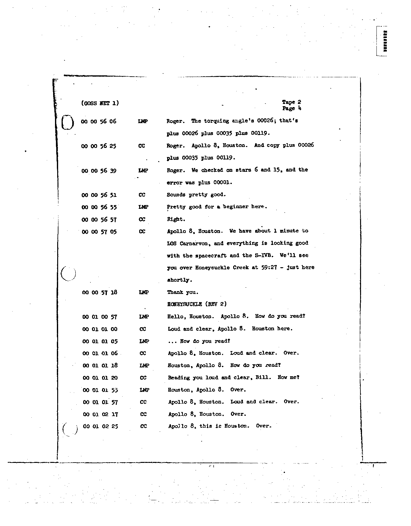 Page 10 of Apollo 8’s original transcript