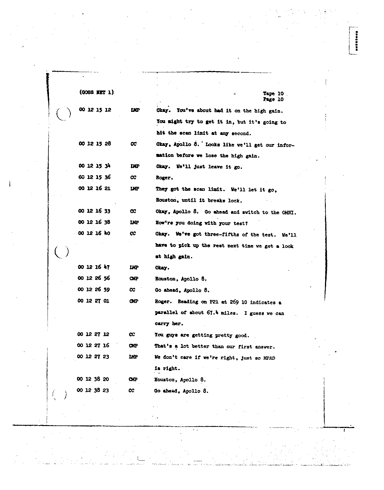 Page 101 of Apollo 8’s original transcript