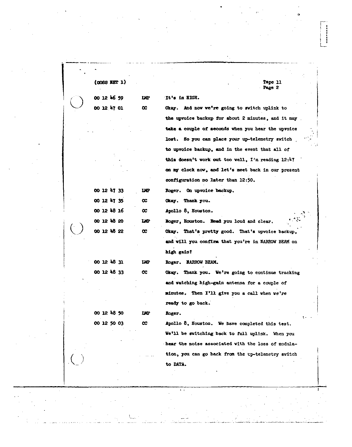 Page 104 of Apollo 8’s original transcript