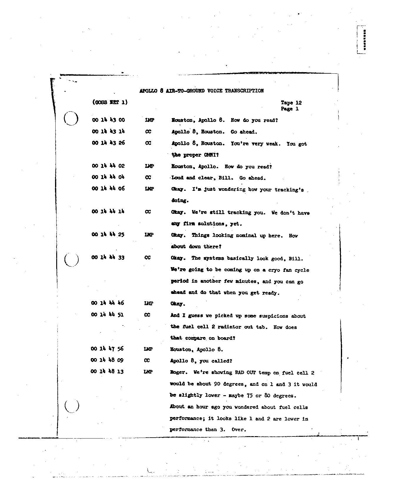 Page 116 of Apollo 8’s original transcript