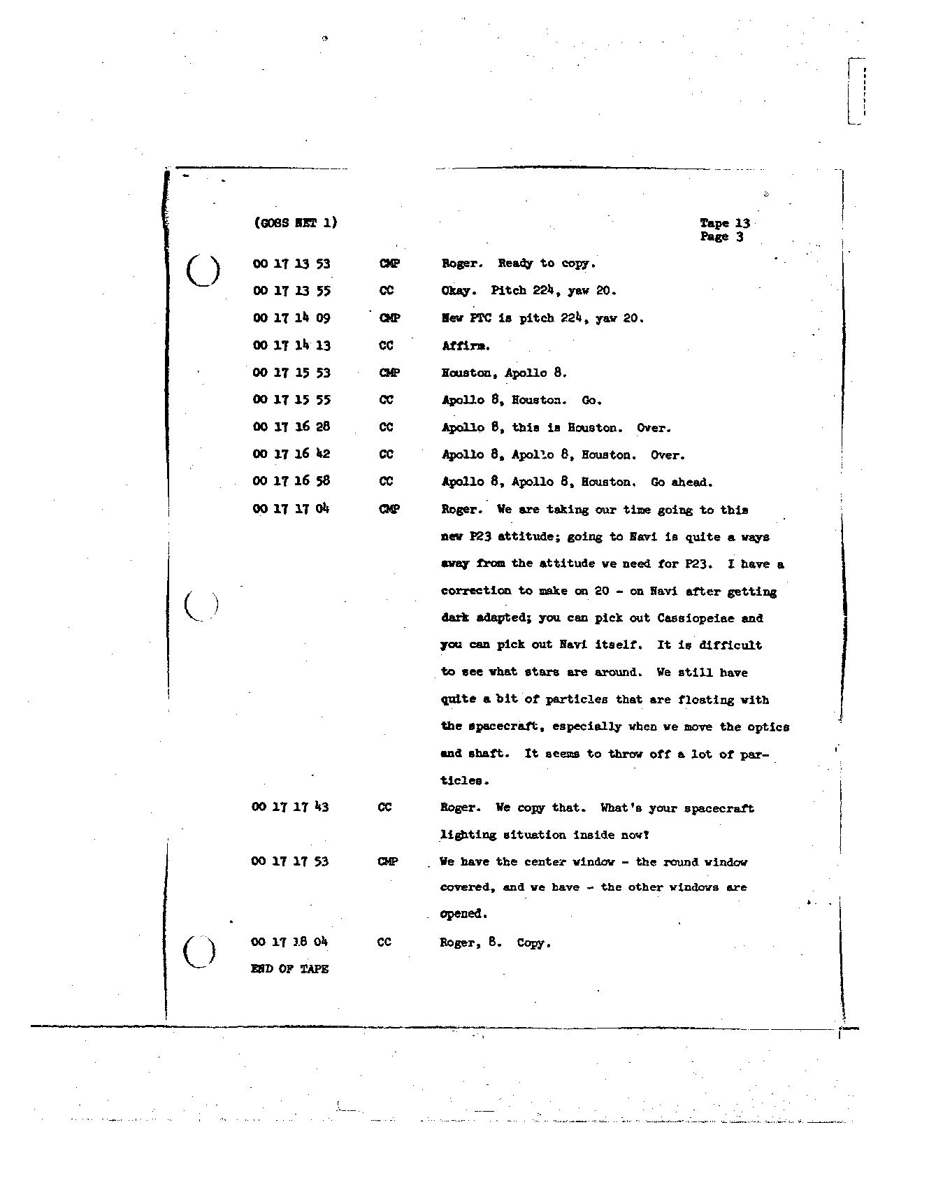 Page 121 of Apollo 8’s original transcript