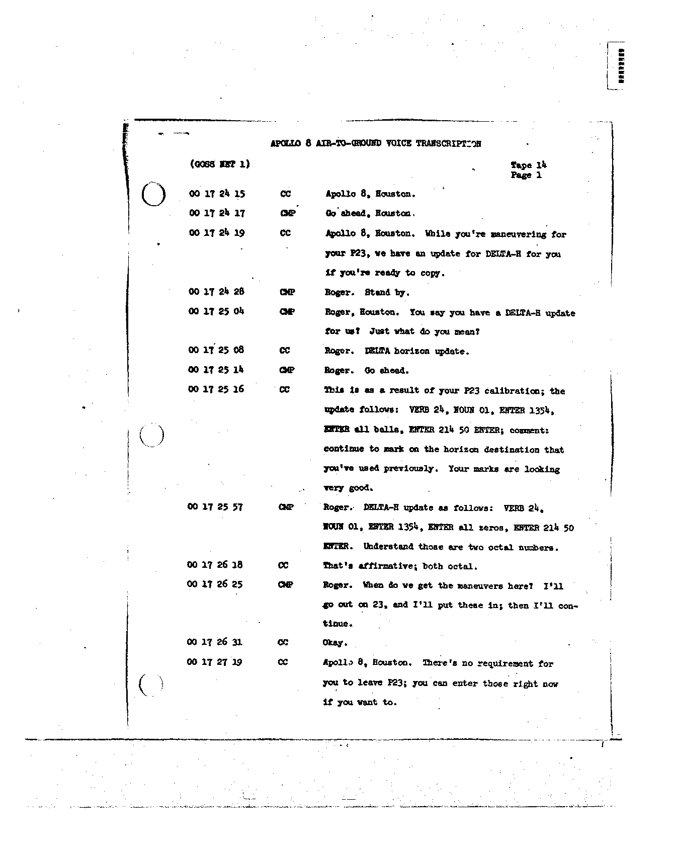 Page 122 of Apollo 8’s original transcript