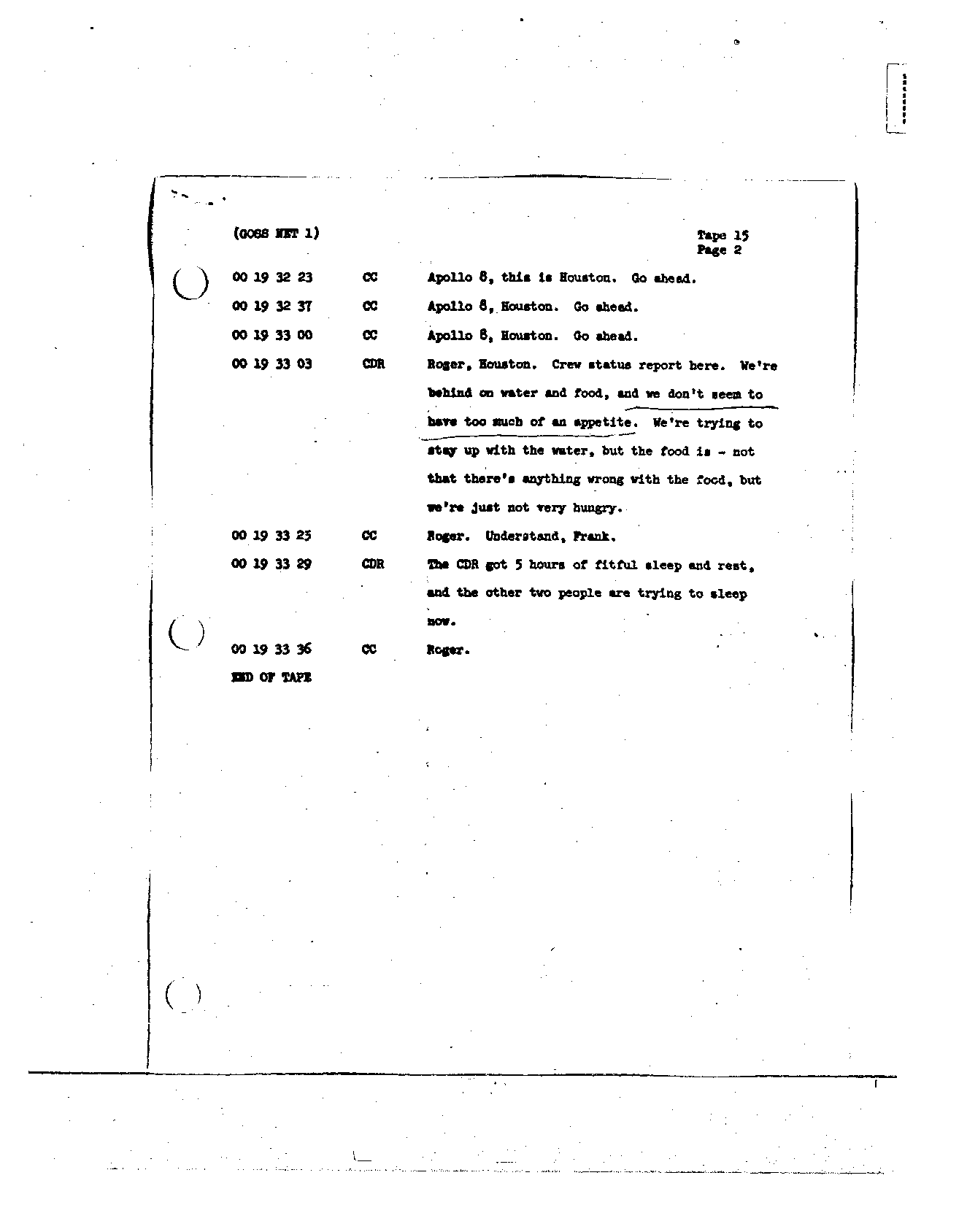 Page 129 of Apollo 8’s original transcript