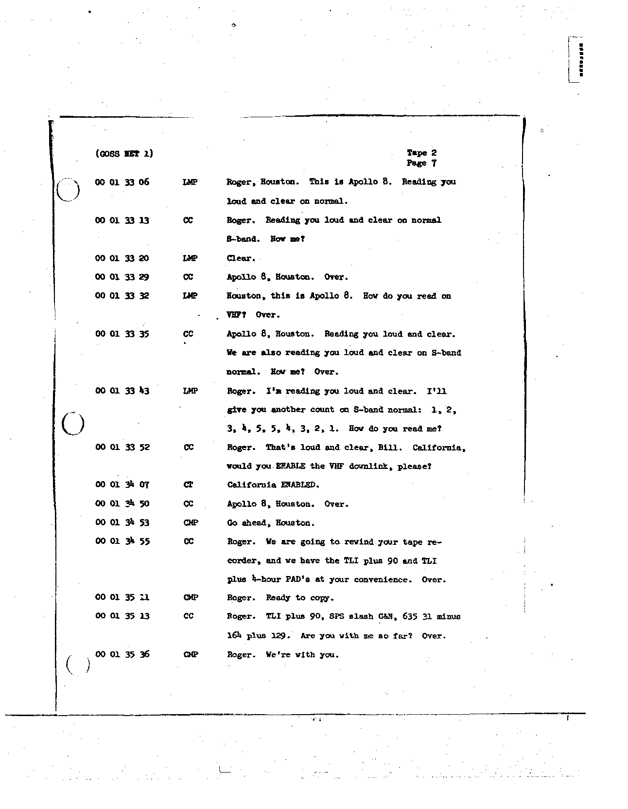 Page 13 of Apollo 8’s original transcript