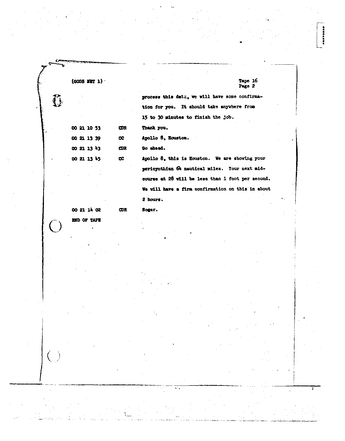 Page 131 of Apollo 8’s original transcript