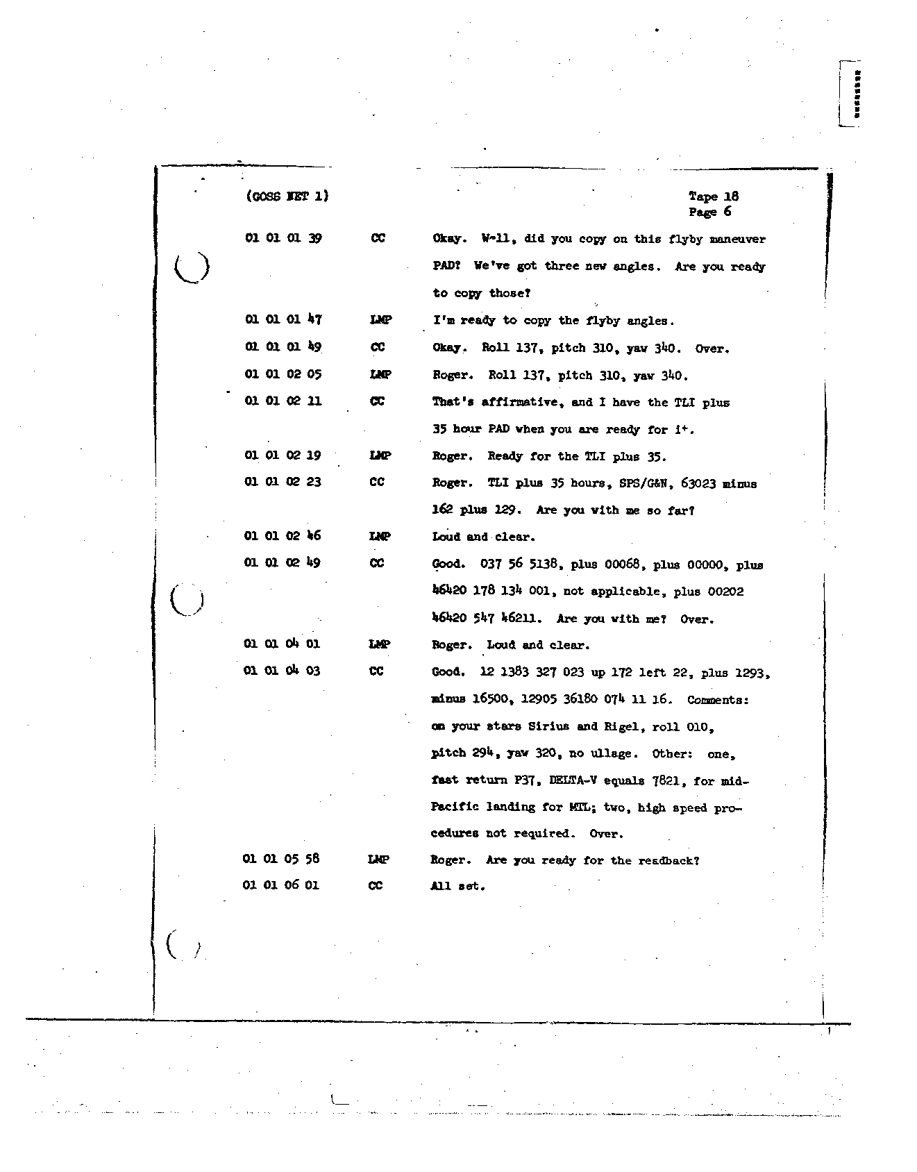 Page 141 of Apollo 8’s original transcript