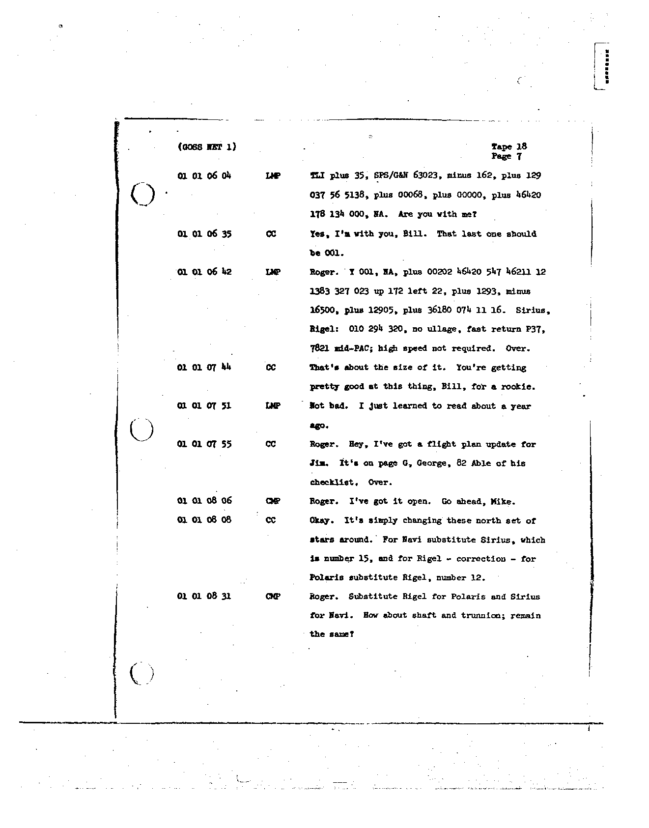 Page 142 of Apollo 8’s original transcript