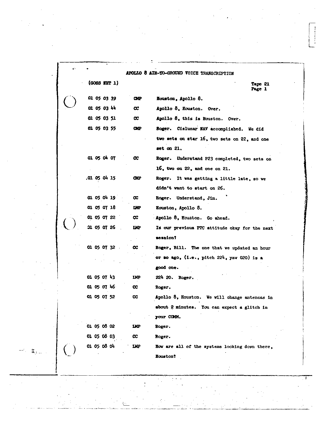 Page 157 of Apollo 8’s original transcript