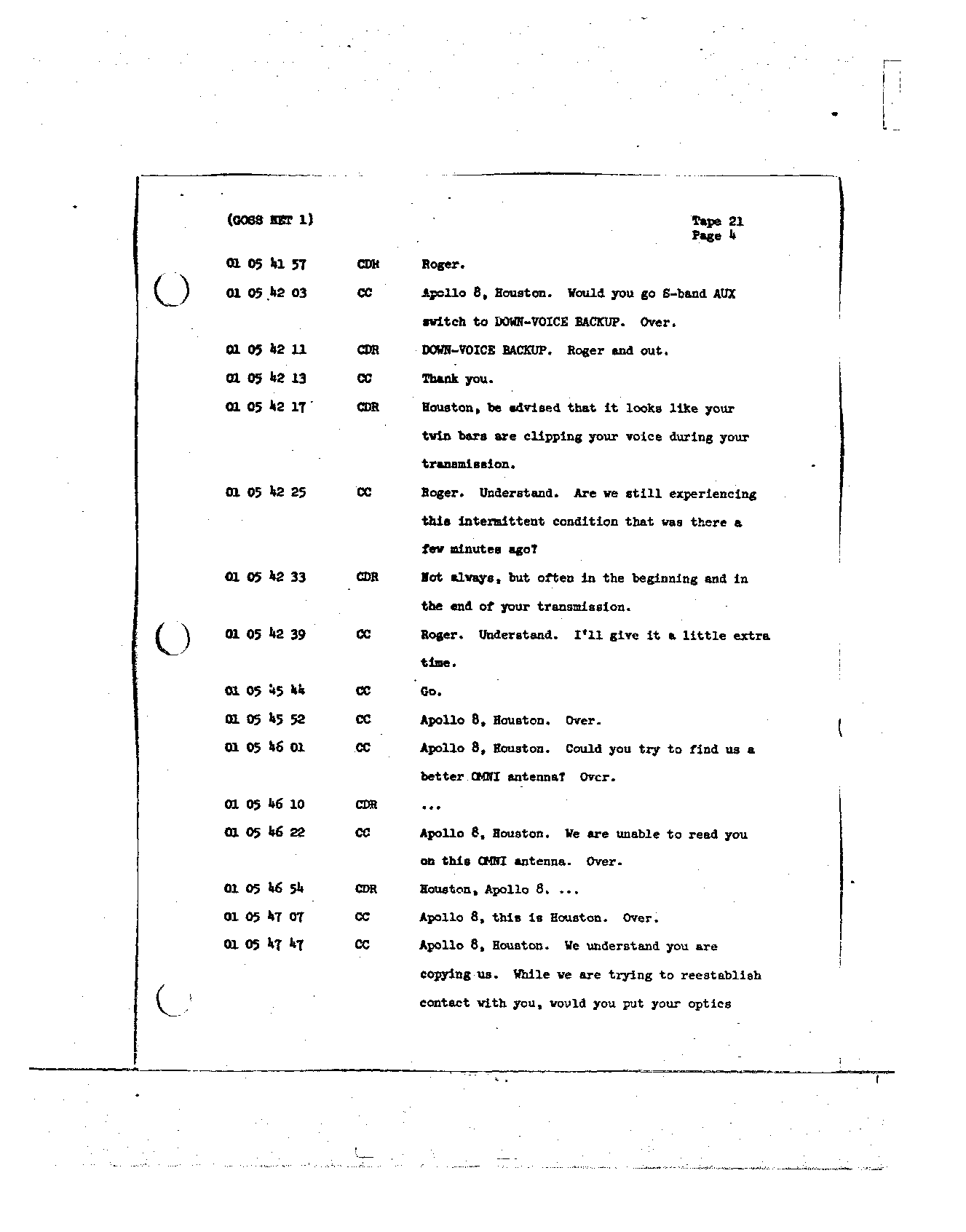 Page 160 of Apollo 8’s original transcript