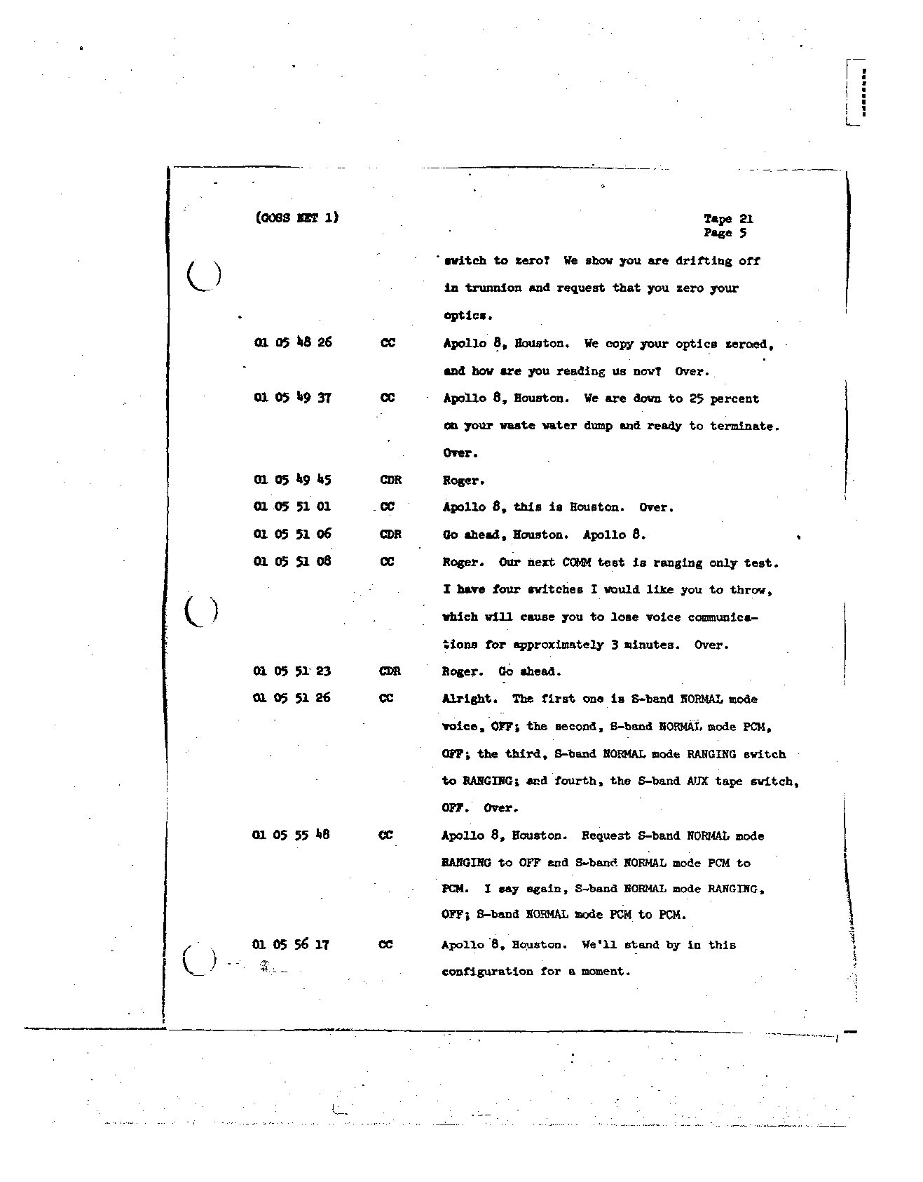 Page 161 of Apollo 8’s original transcript